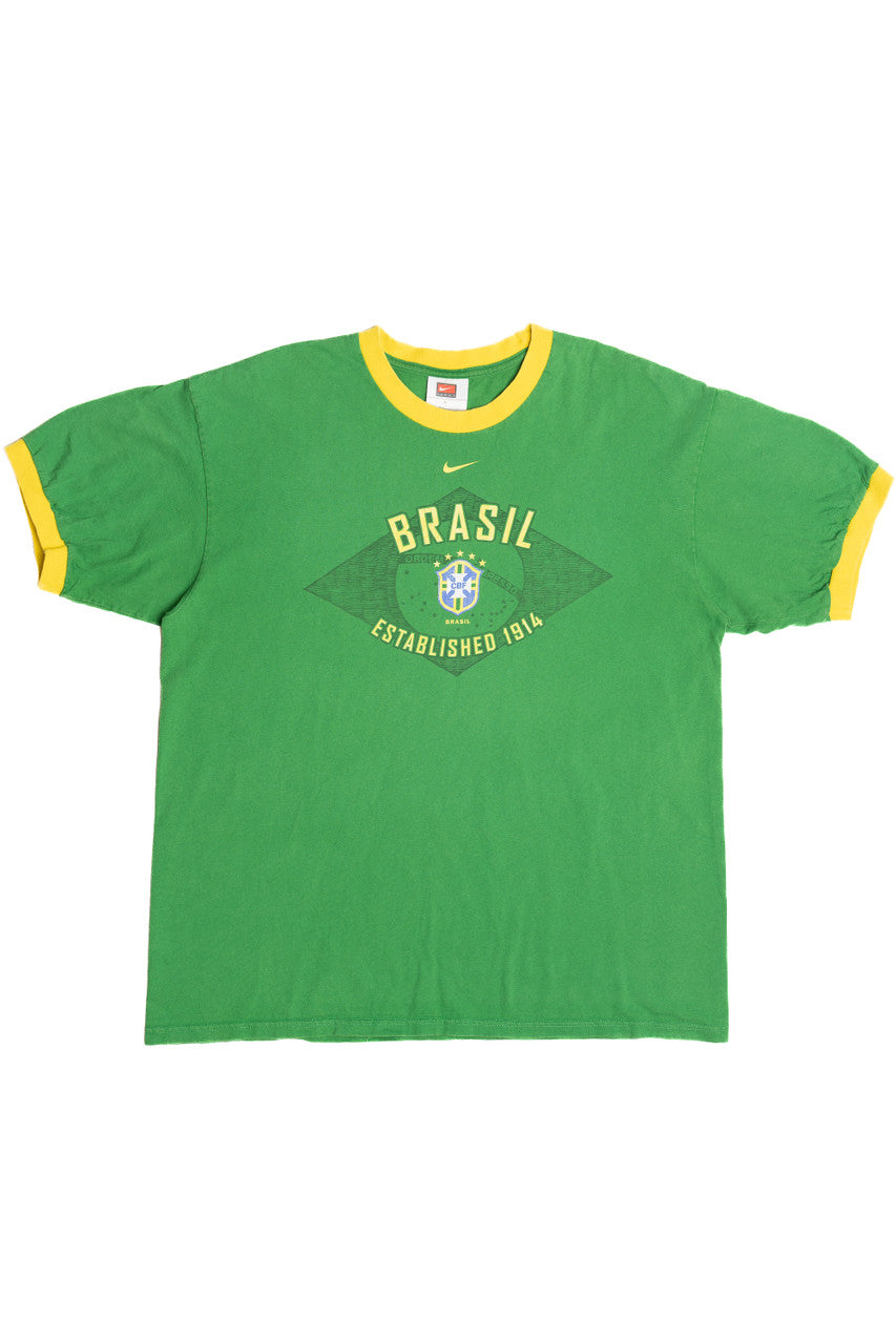 Vintage Brasil CBF Football Confederation Nike Ringer T-Shirt (2000s)