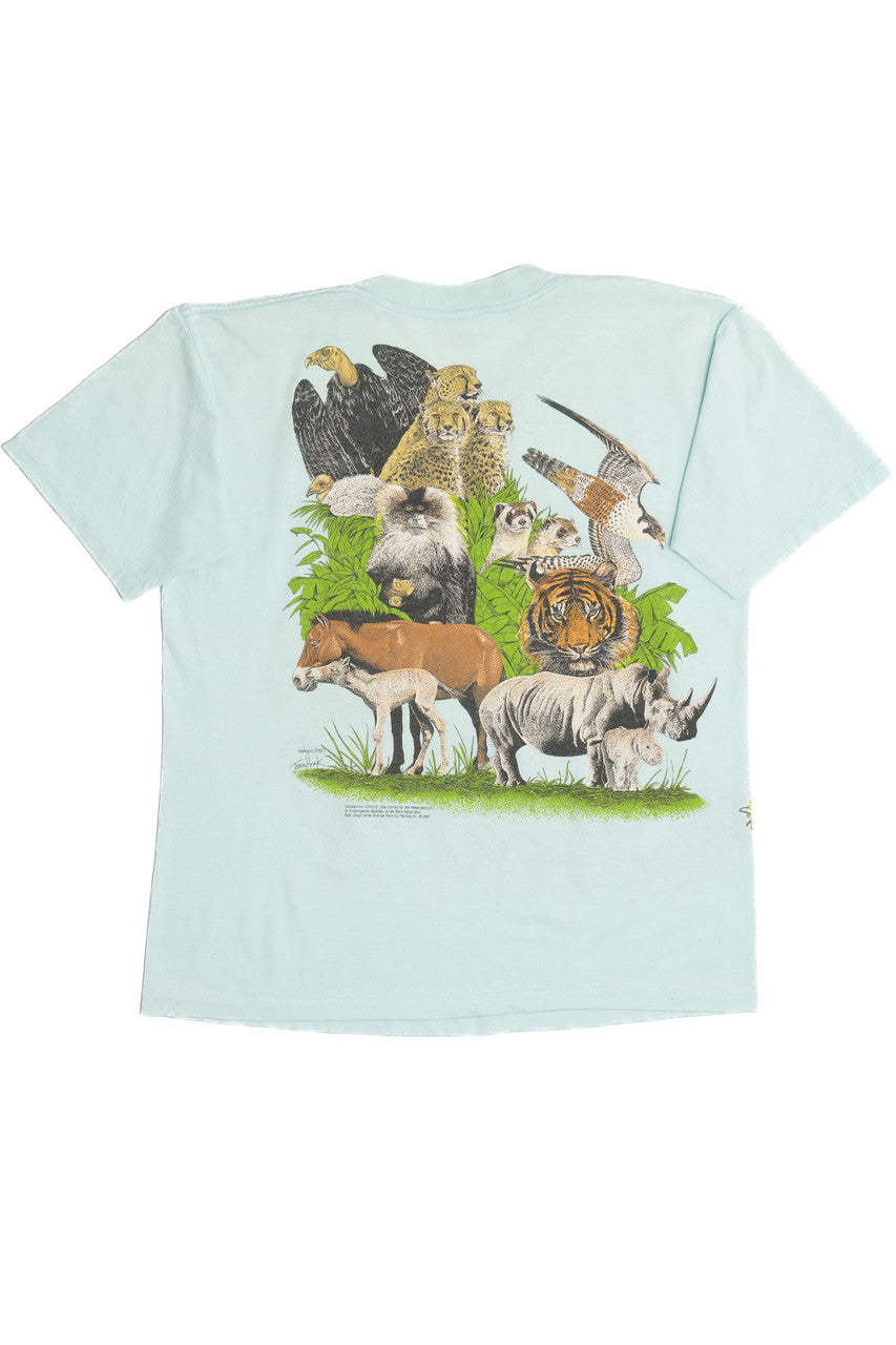 Vintage 1987 St. Louis Zoo Front/Back Print T-Shirt (1980s)