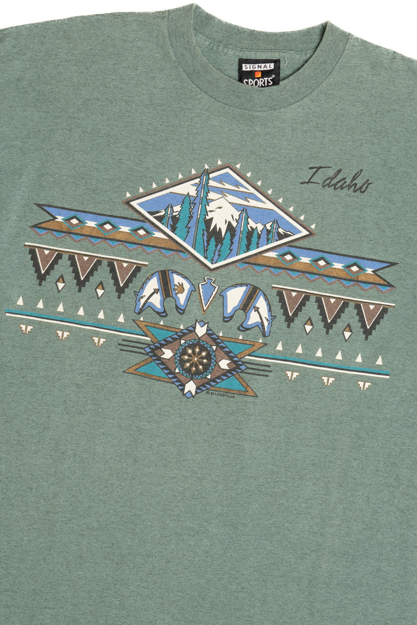 Vintage "Idaho" Southwest Print T-Shirt (1990s)