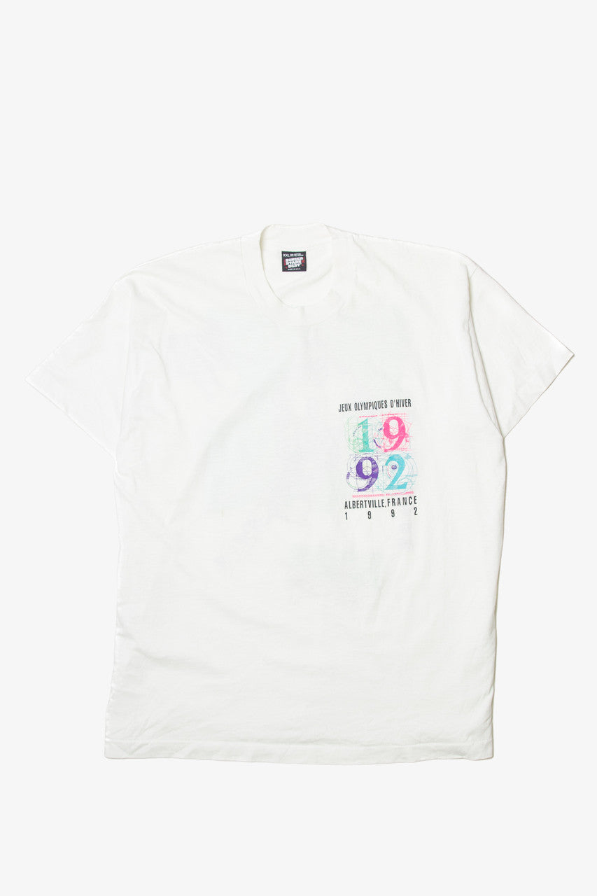 Vintage Jeux Olympiques D'Hiver Albertville, France 1992" Screen Stars T-Shirt (1990s)