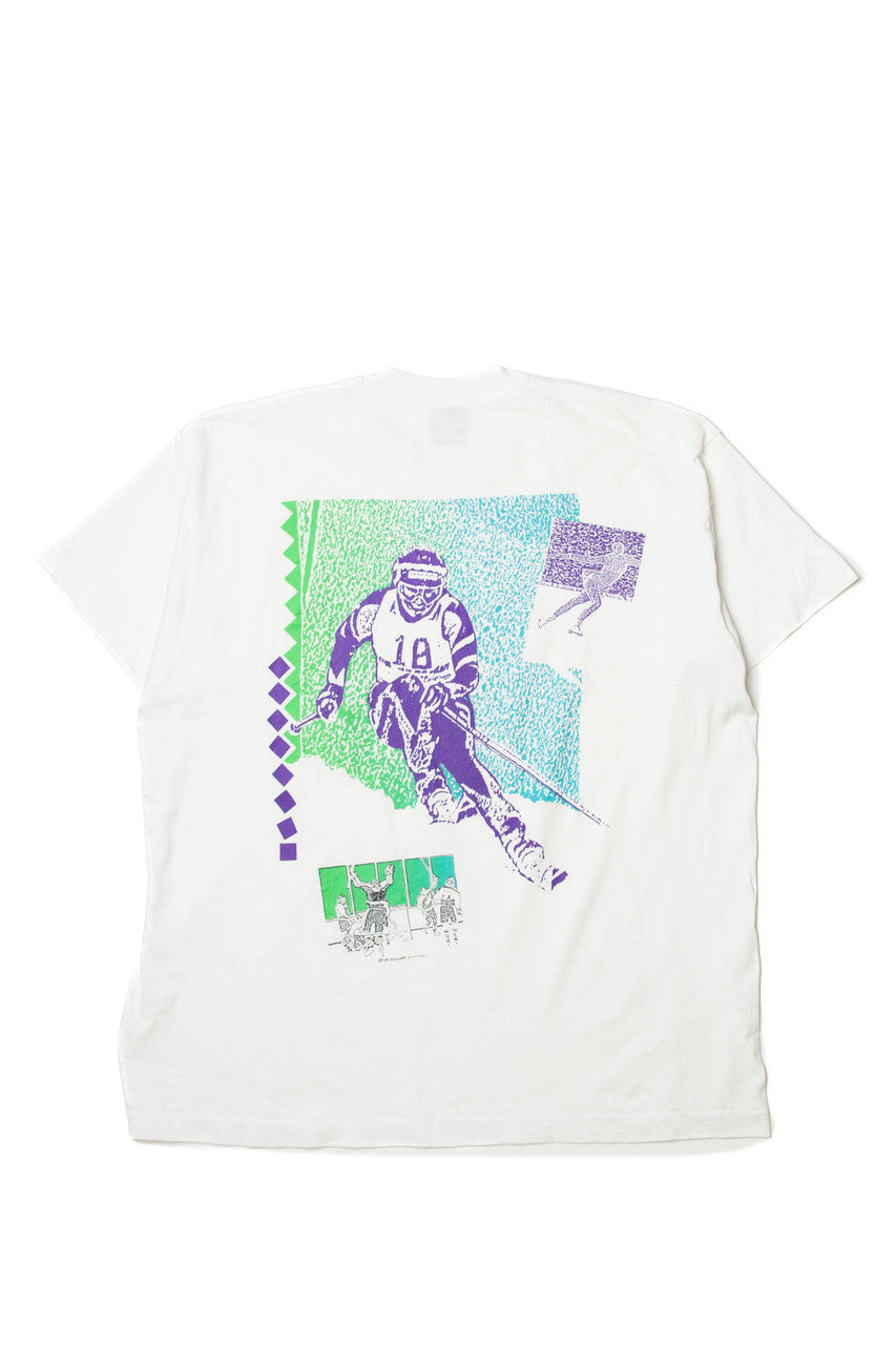 Vintage Jeux Olympiques D'Hiver Albertville, France 1992" Screen Stars T-Shirt (1990s)