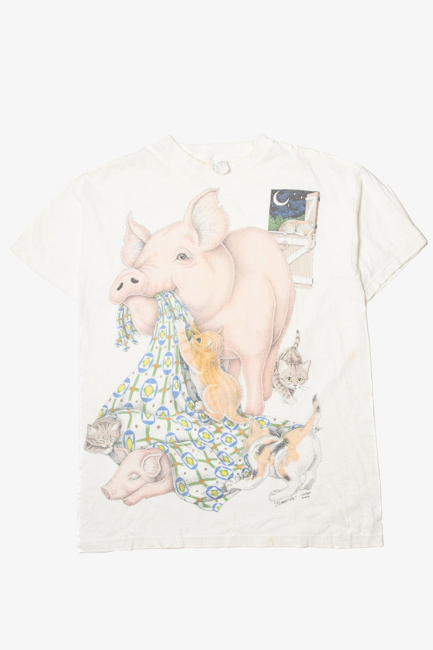 "Blanket Hog" Kittens and Pigs MA Studio T-Shirt