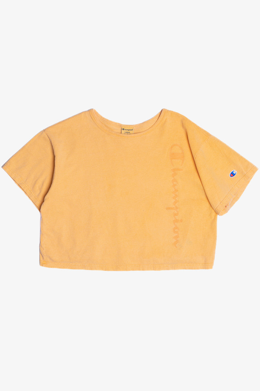 Vintage Champion Logo Heavyweight Crop Top T-Shirt (2000s)