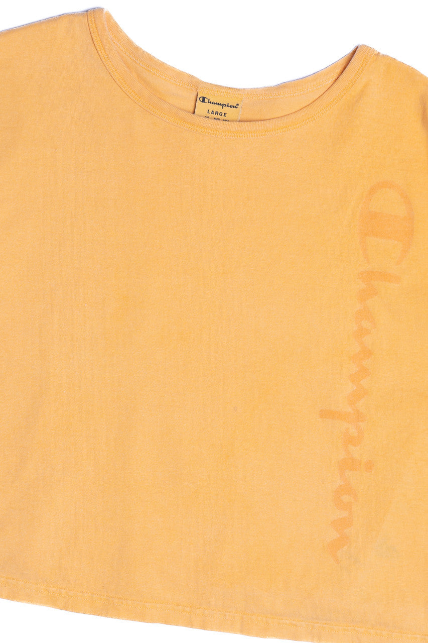 Vintage Champion Logo Heavyweight Crop Top T-Shirt (2000s)