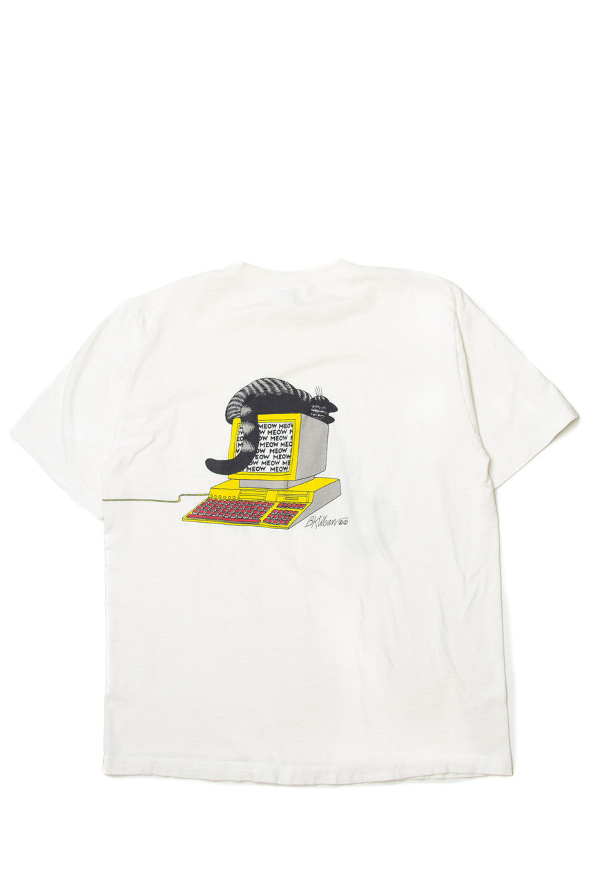 Vintage Cat And Computer Mouse Crazy Shirtz T-Shirt (1990s)