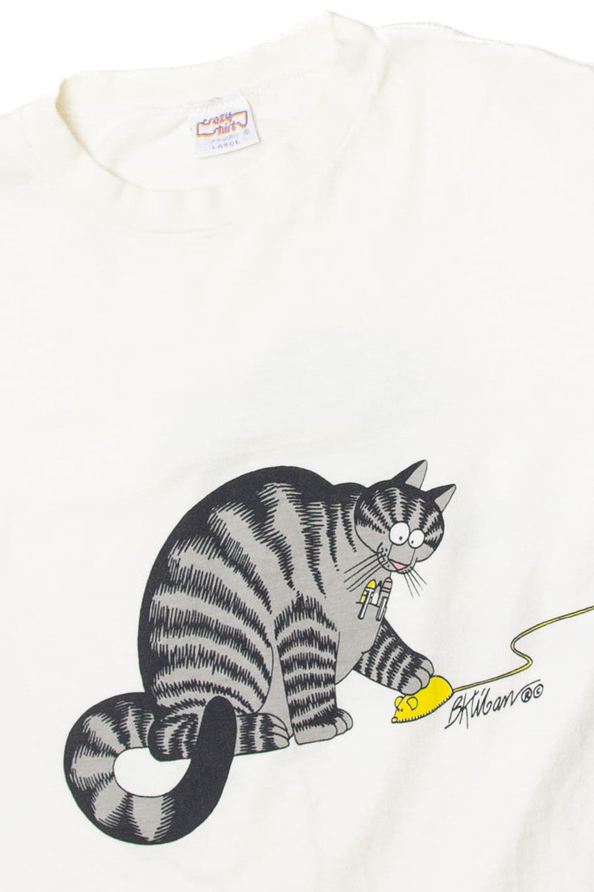Vintage Cat And Computer Mouse Crazy Shirtz T-Shirt (1990s)
