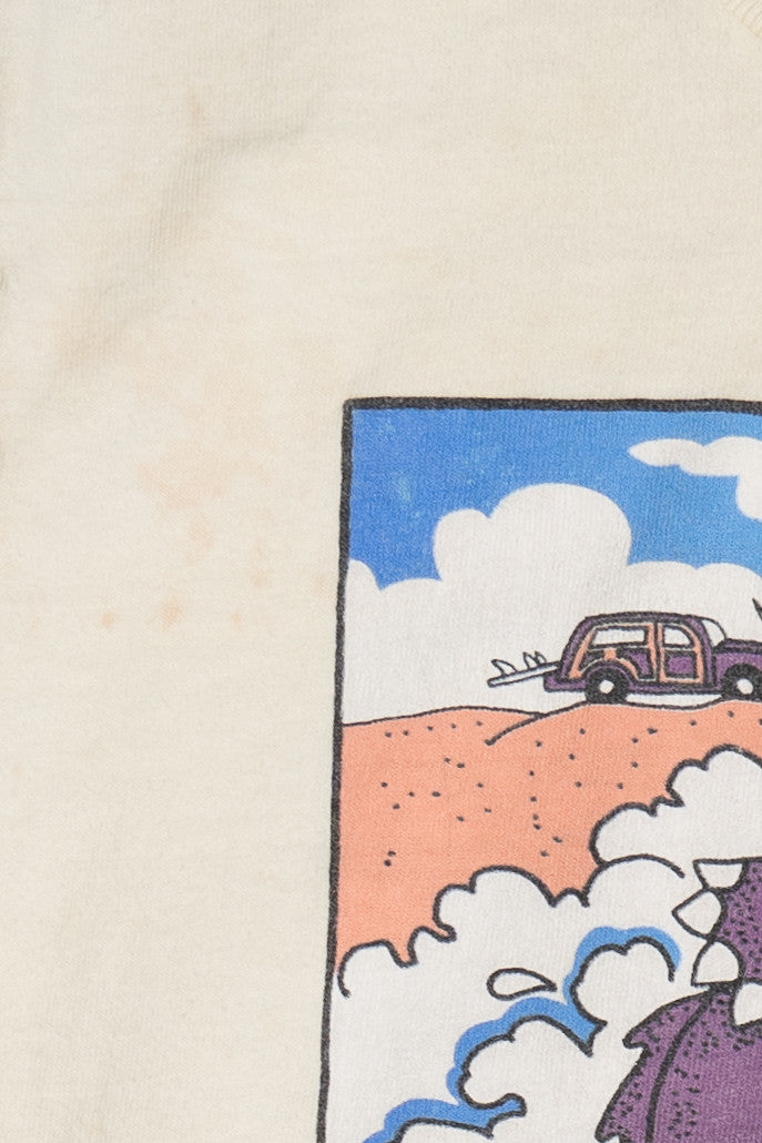Vintage "Surfosaurs" Surfing Dinosaur Hobie T-Shirt (1980s)