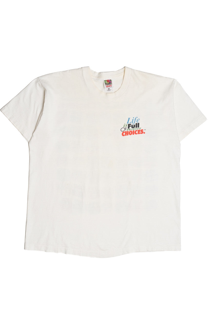 Vintage "Life Is Full Of Important Choices" Beer Promo Six Packs T-Shirt (1990s)