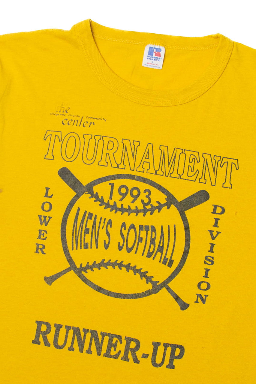 Vintage Men's Softball Tournament 1993 Russell Athletic T-Shirt (1990s)