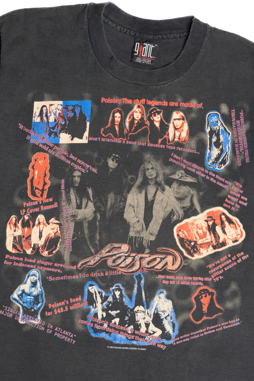 Vintage 1993 Poison Native Tongue World Tour T-Shirt (1990s)