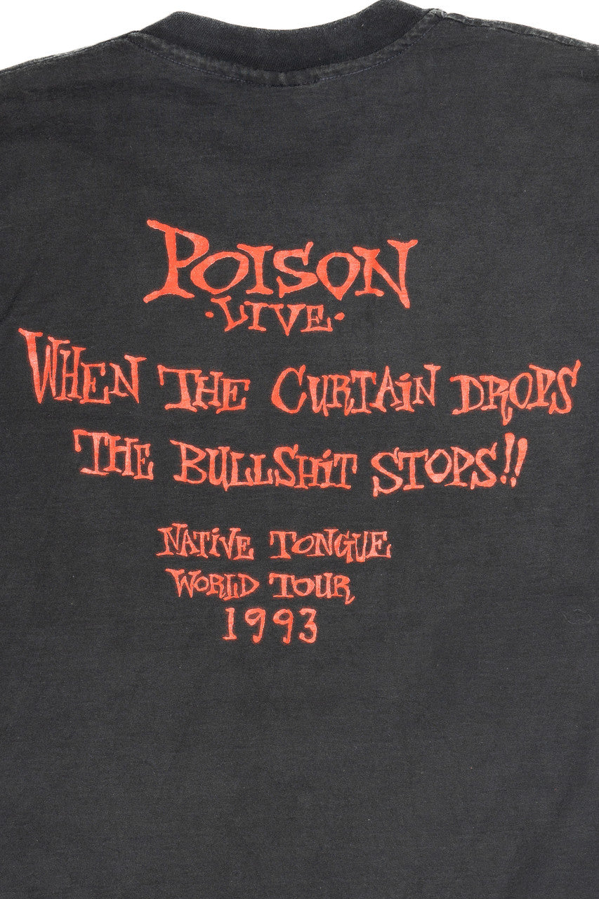 Vintage 1993 Poison Native Tongue World Tour T-Shirt (1990s)