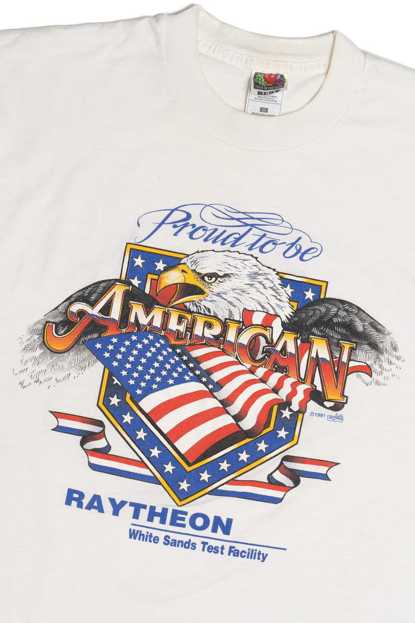 Vintage "Proud To Be An American" Raytheon T-Shirt (1990s)