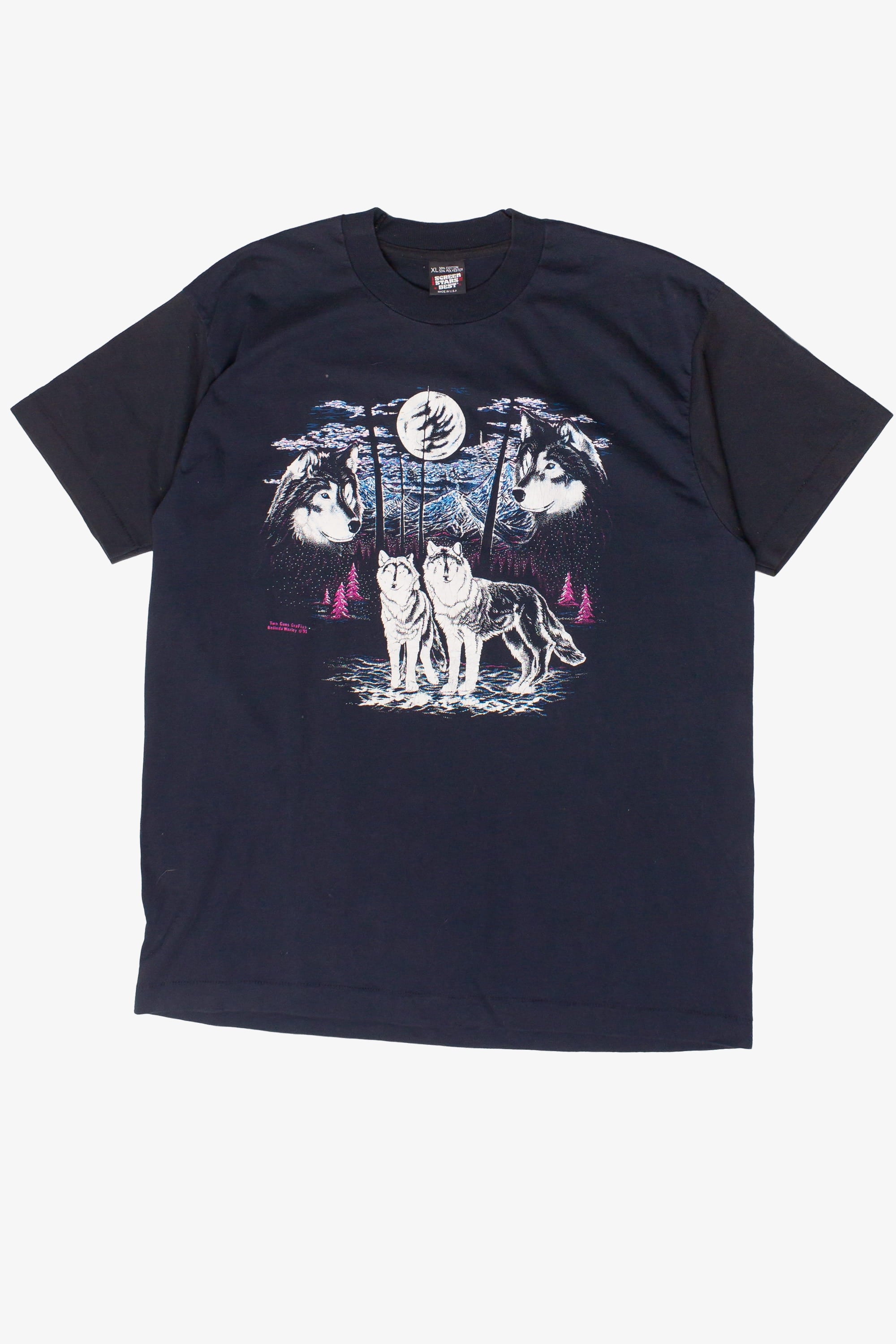 Vintage Wolf Moon Screen Stars T-Shirt (1991)
