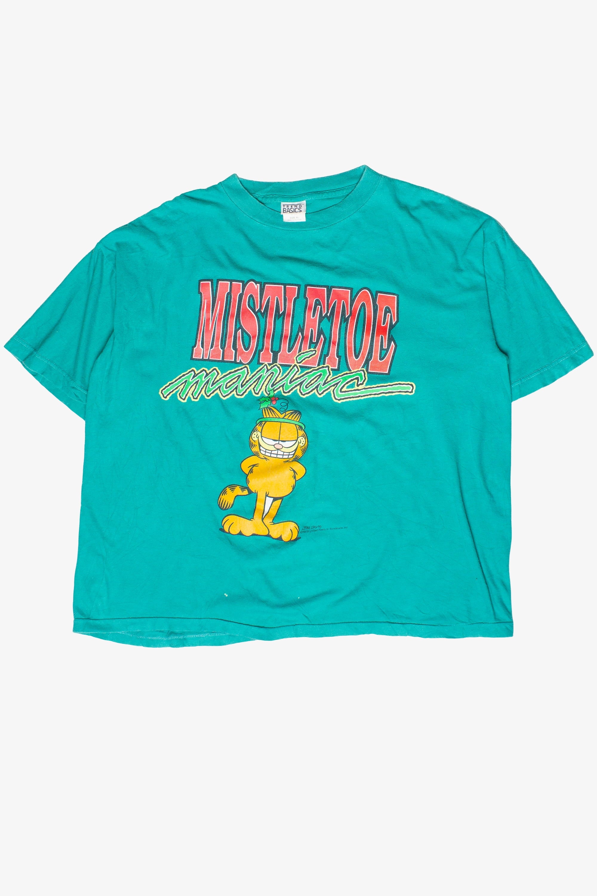 Vintage "Mistletoe Maniac" Garfield T-Shirt (1990s)