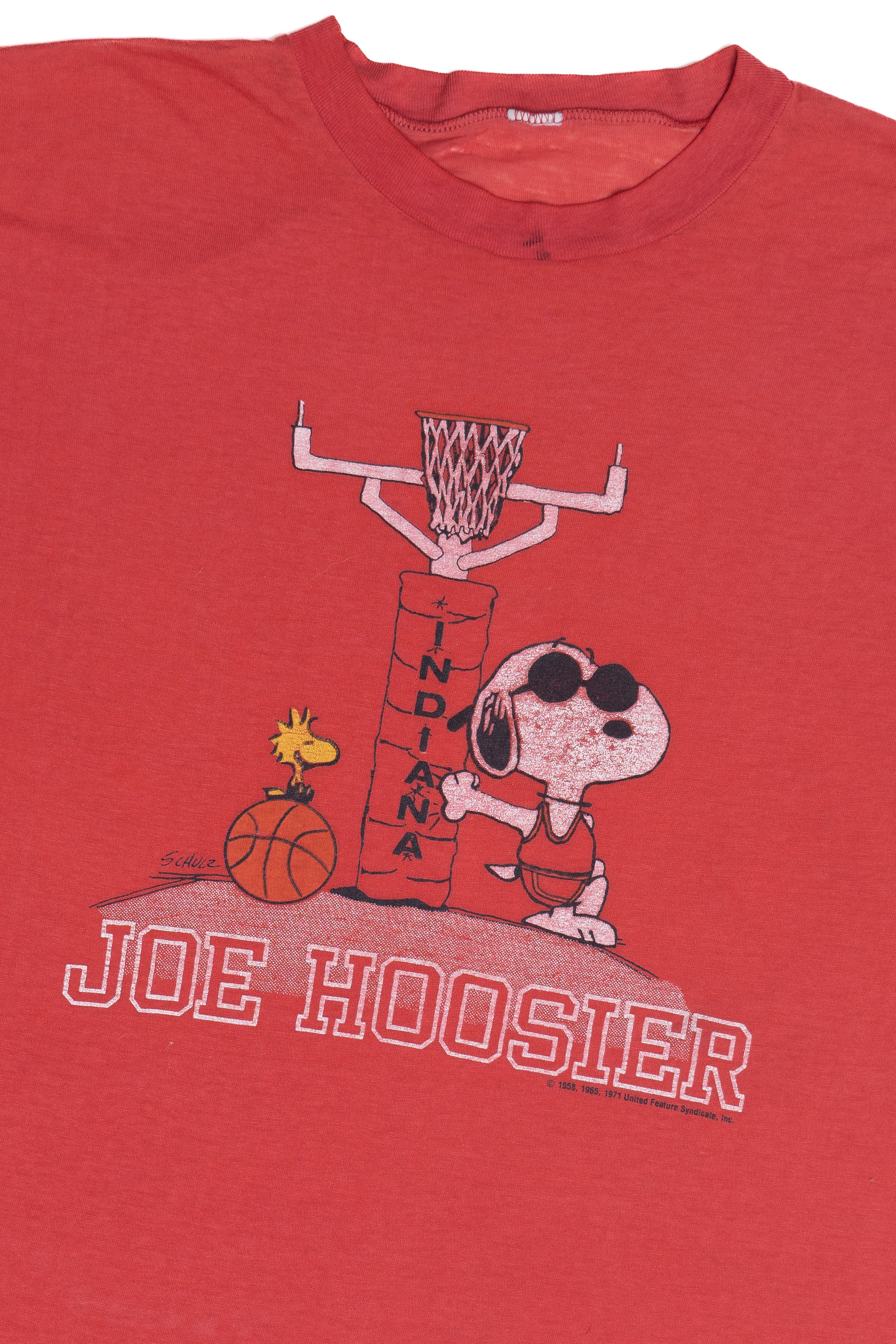 Vintage Distressed "Joe Hoosier" Snoopy Indiana University Paper Thin T-Shirt (1990s)