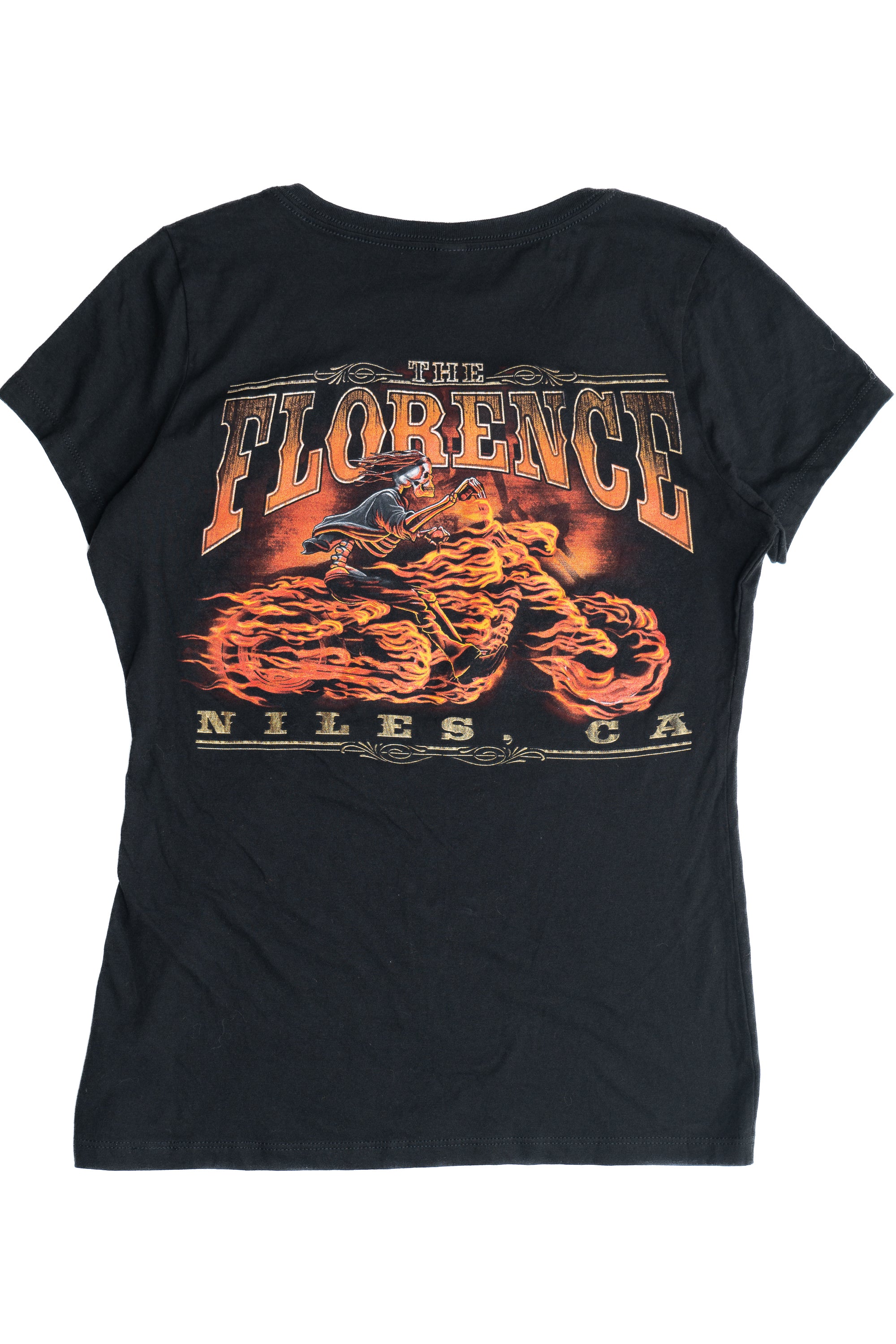 The Florence Bar Niles, CA Motorcycle Flames T-Shirt
