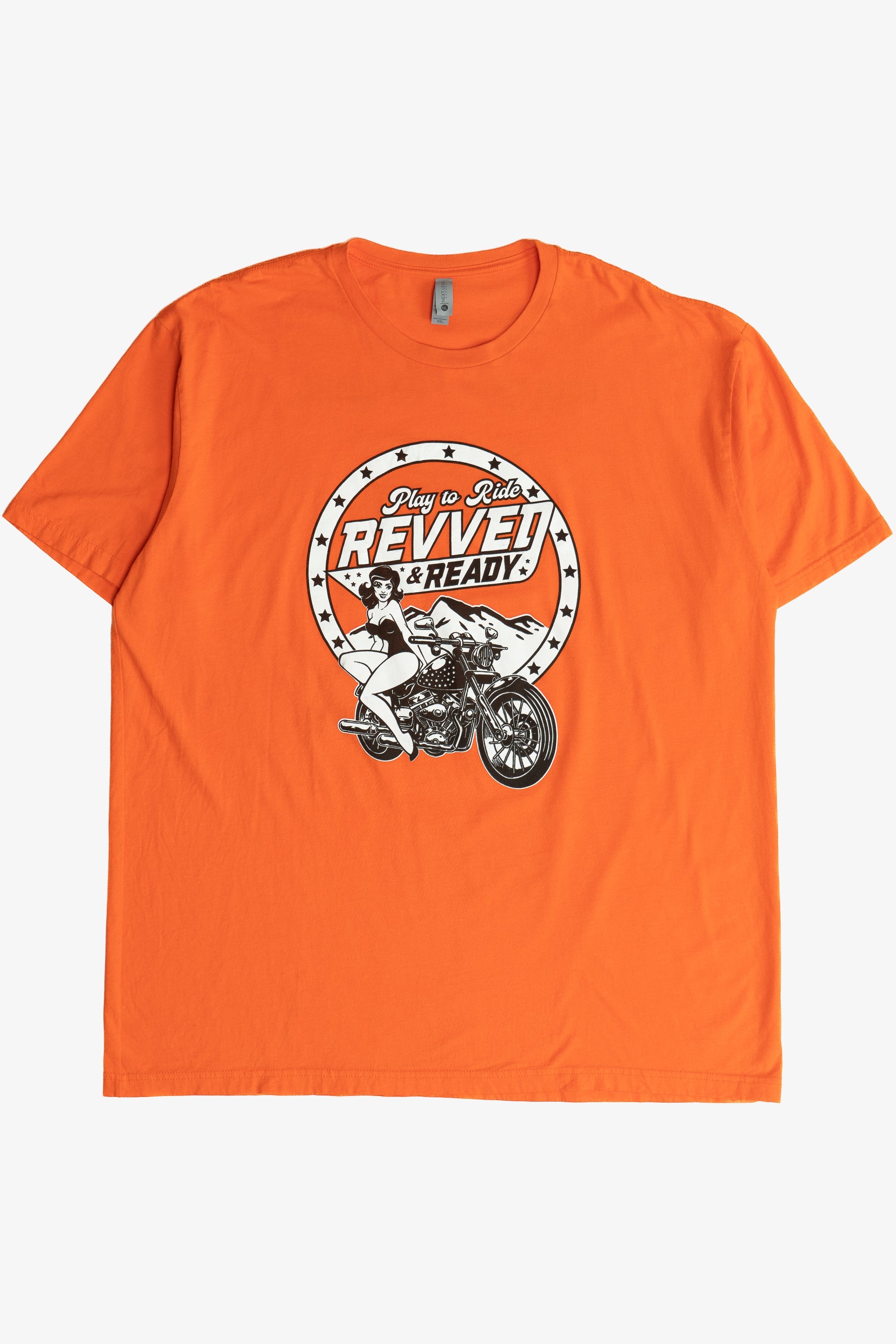 "Revved & Ready" Pin-Up Girl Motorcycle T-Shirt