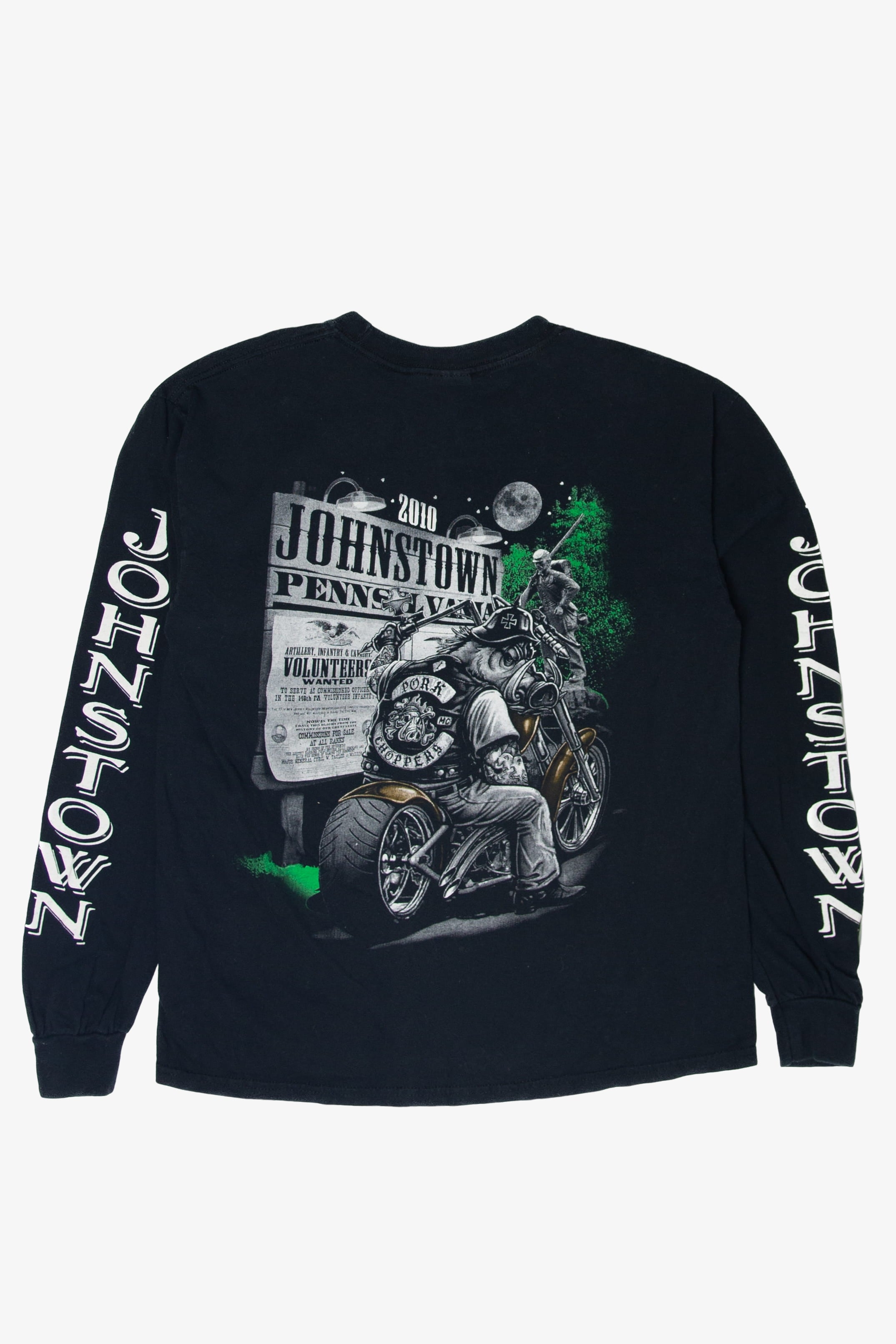 Jonstown Pennsylvania Motorcycle Long Sleeve T-Shirt (2010s)