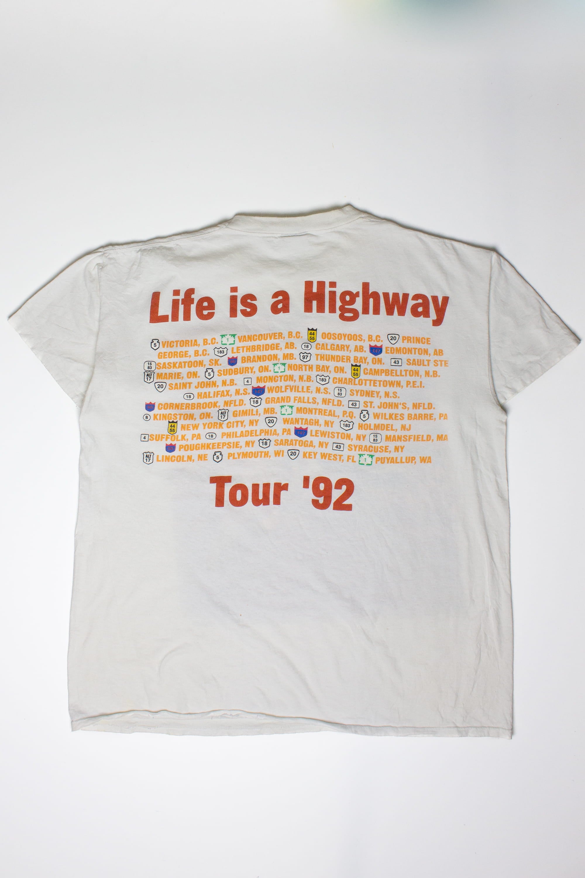 Vintage Tom Cochrane Life Is A Highway Tour T-Shirt (1992)