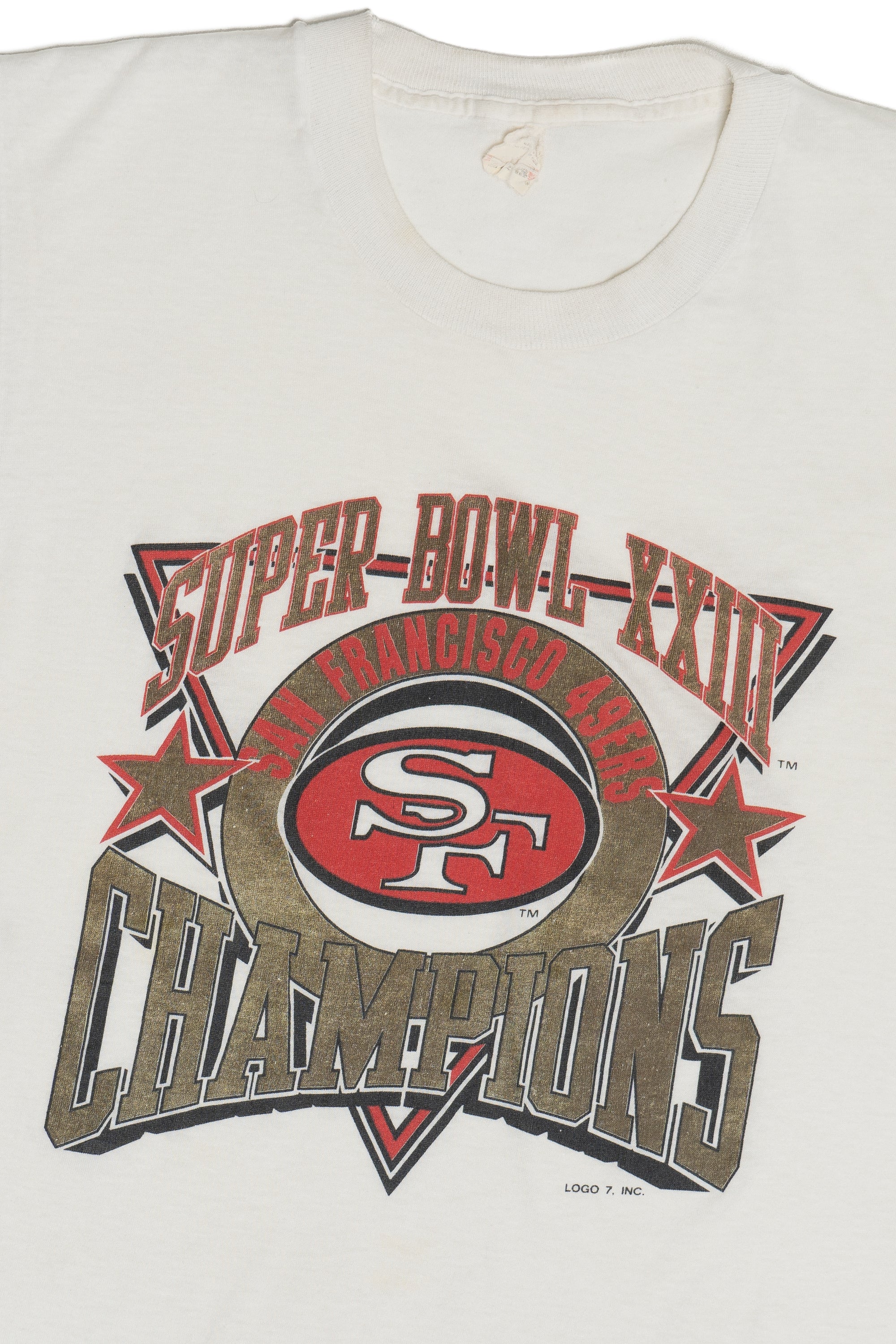 Vintage 1989 Super Bowl XXIII Champions San Francisco 49ers Screen Stars T-Shirt (1980s)