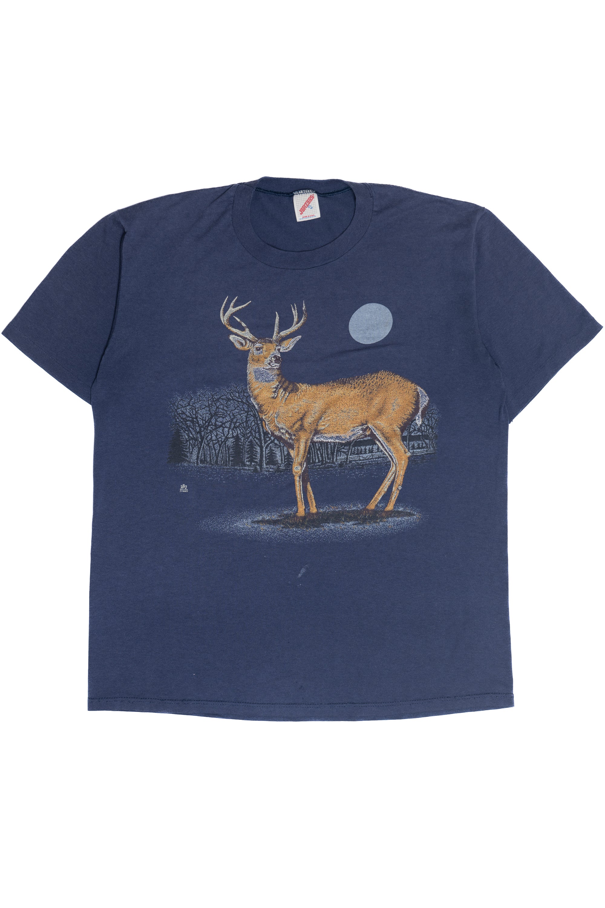 Vintage Deer In Moonlight Single Stitch T-Shirt (1990s)
