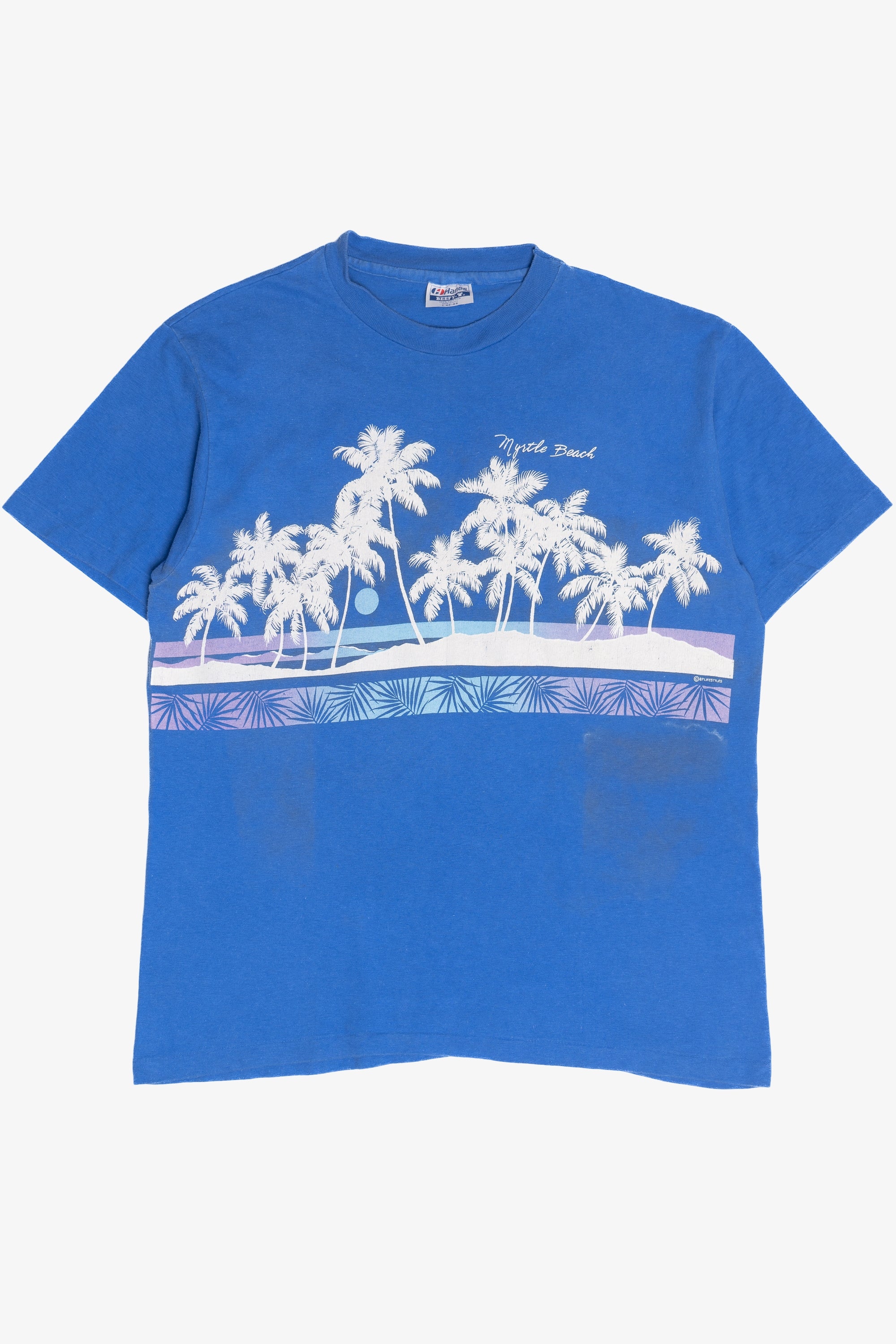 Vintage "Myrtle beach" Palm Trees Front/Back Print T-Shirt (1990s)