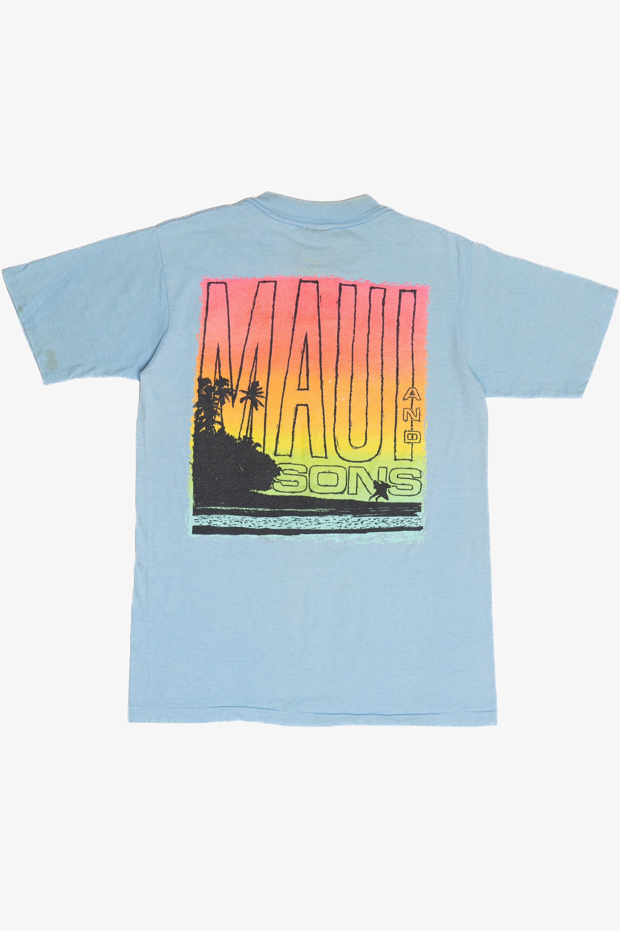 Vintage "Maui & And Sons" Neon Sunset T-Shirt (1990s)