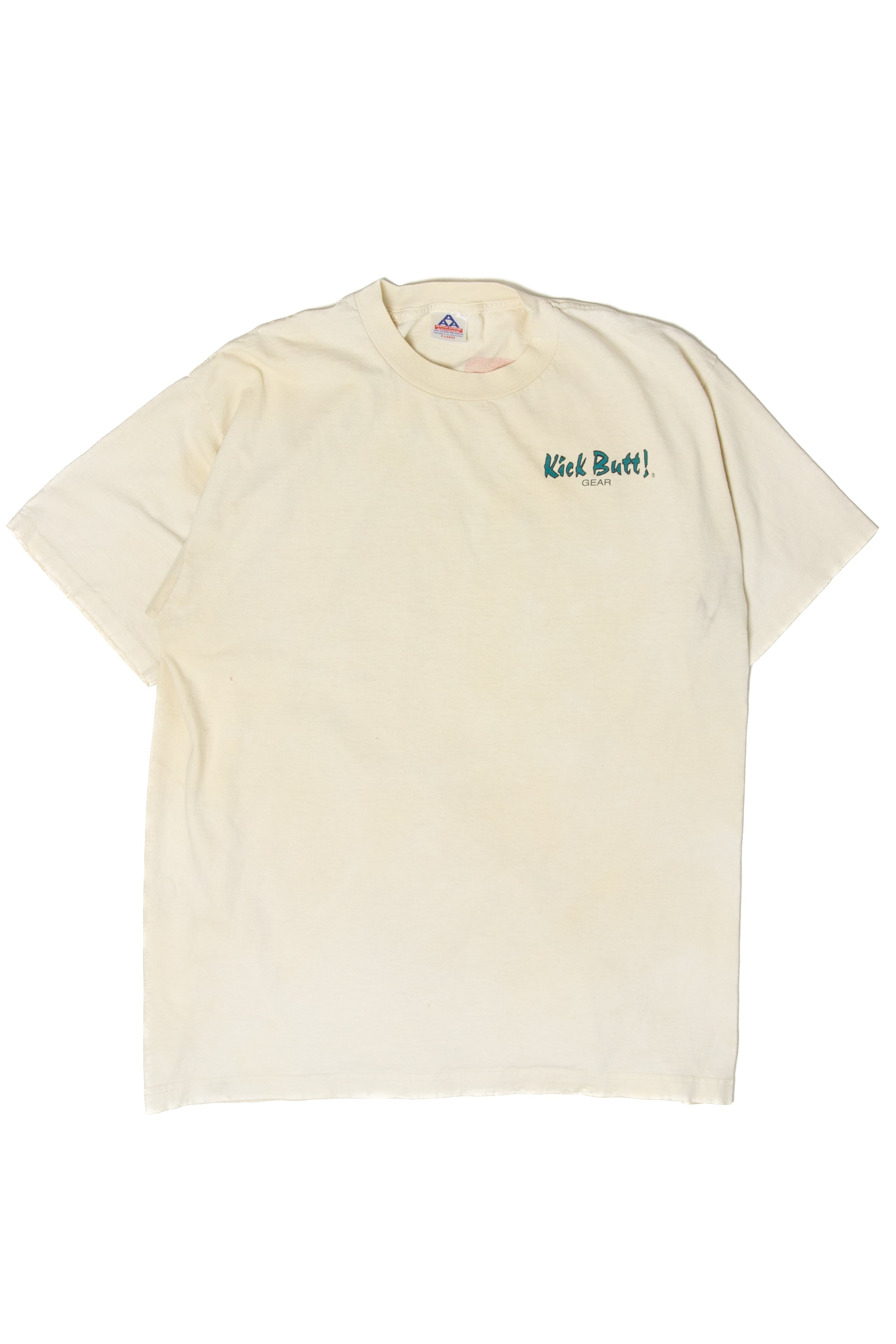 Vintage Distressed "Kick Butt! Gear" T-Shirt (1990s)