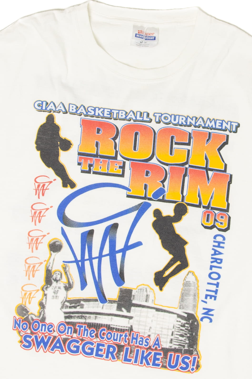 Recycled CIAA Basketball "Rock The Rim" Tournament T-Shirt (2000s)