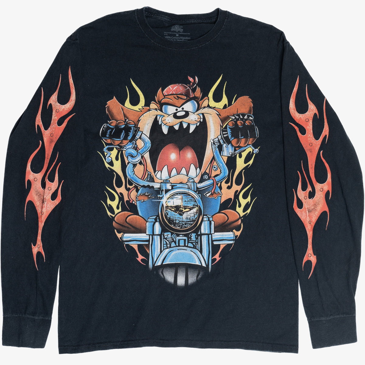 Looney Tunes Taz On Motorcycle Long Sleeve T-Shirt – Ragstock