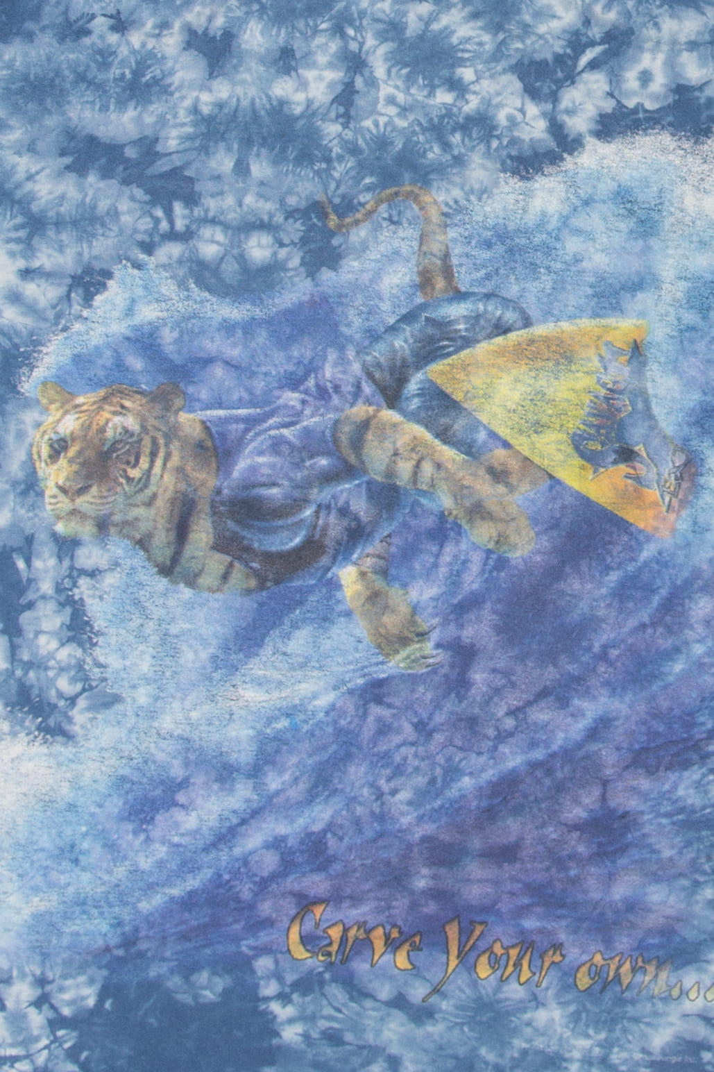 Vintage Tiger On A Surfboard "Savage Extreme" Tie Dye T-Shirt (1990s)