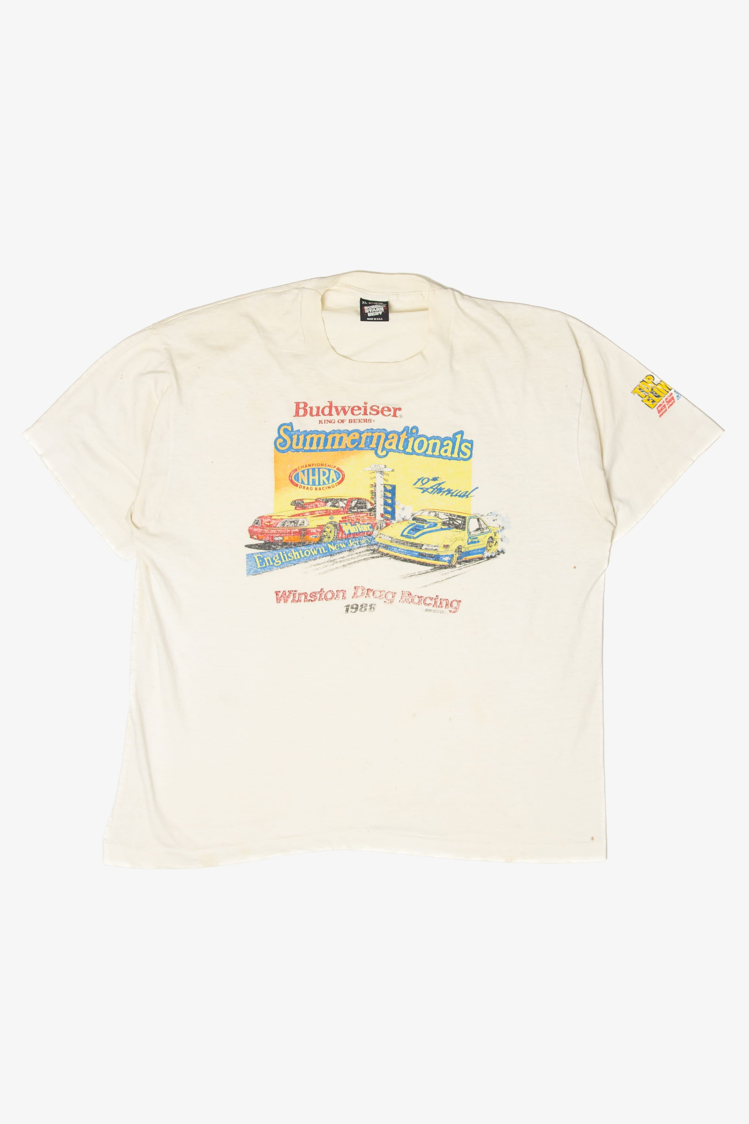 Vintage Budweiser Summernationals Winston Drag RacingT-Shirt (1980s)