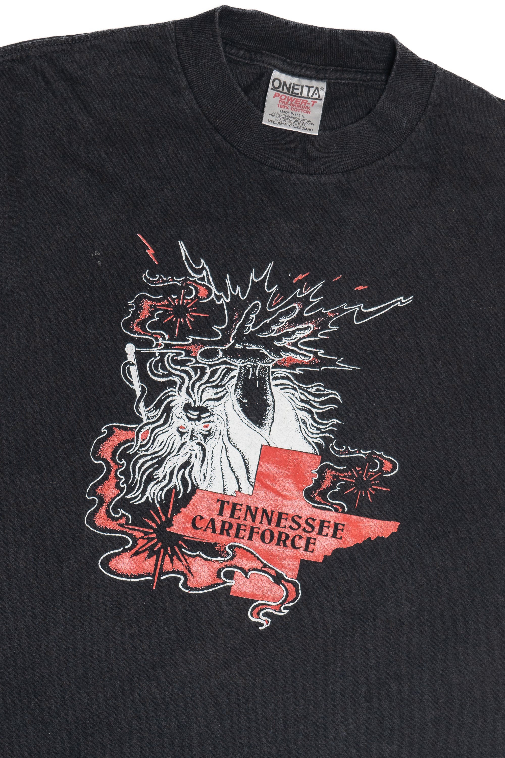 Vintage "Tennessee Careforce" Wizard Single Stitch T-Shirt (1990s)