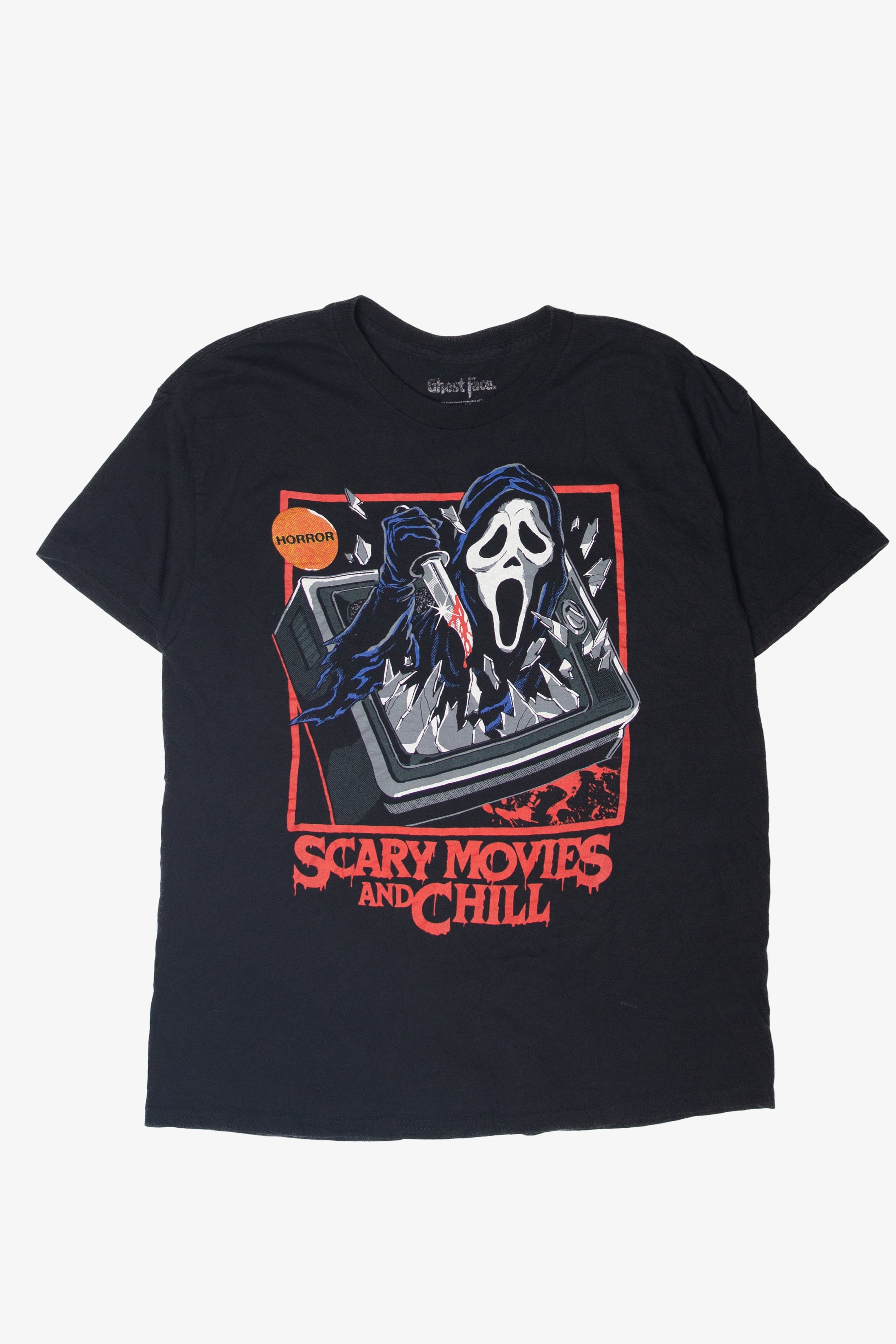 Recycled Ghost Face Scary Movies And Chill T-Shirt (2020s)