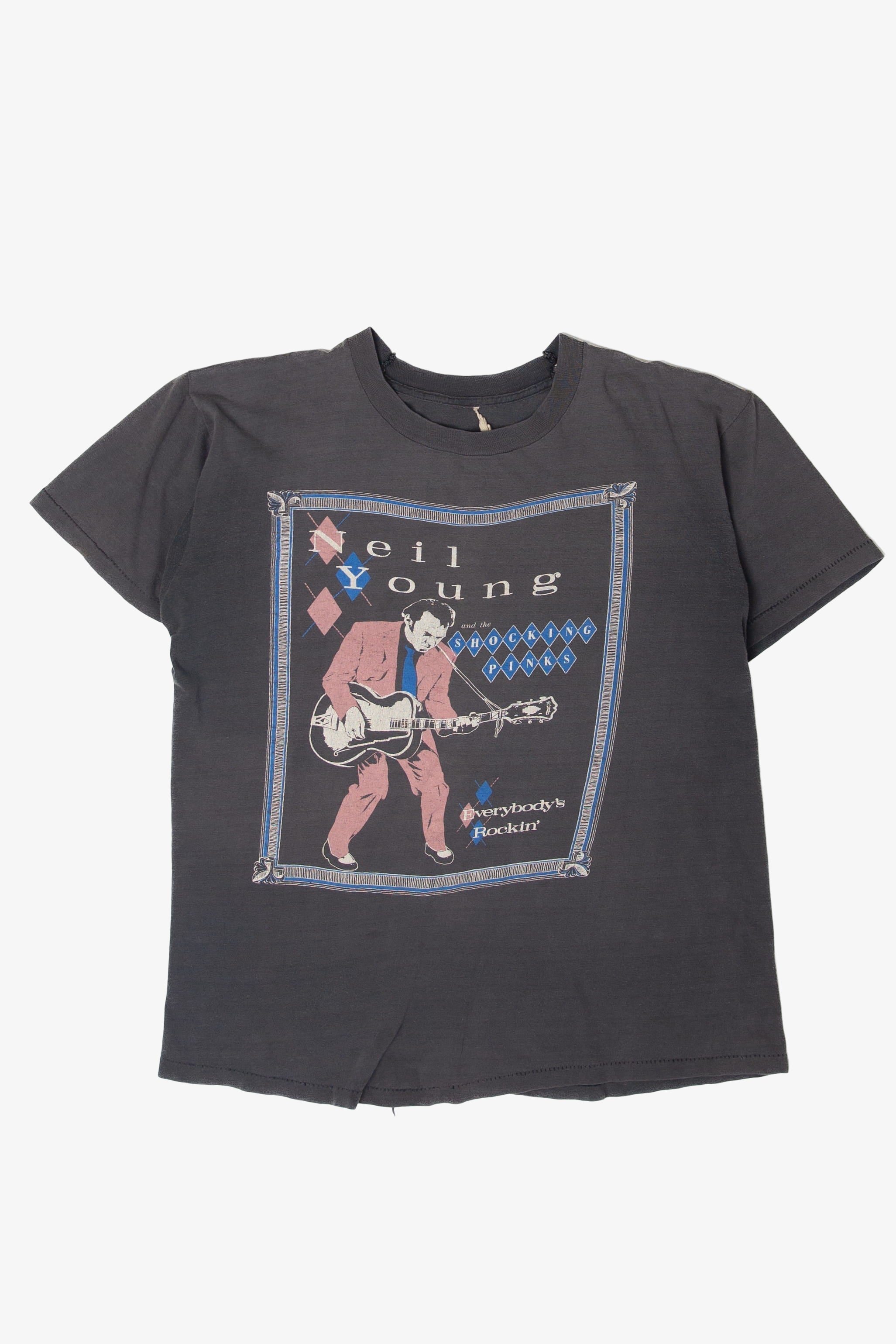 Vintage Neil Young 1983 Summer Tour Distressed T-Shirt (1980s)