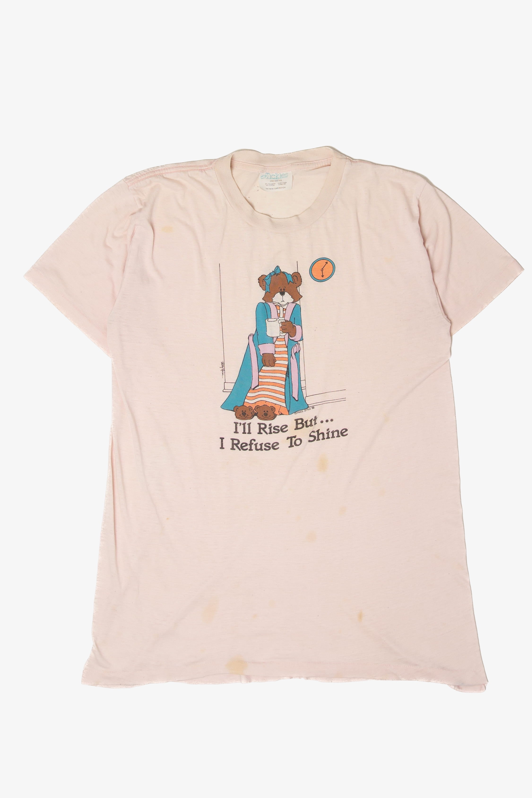 Vintage "I'll Rise But... I Refused To Shine" Pajama T-Shirt (1980s)