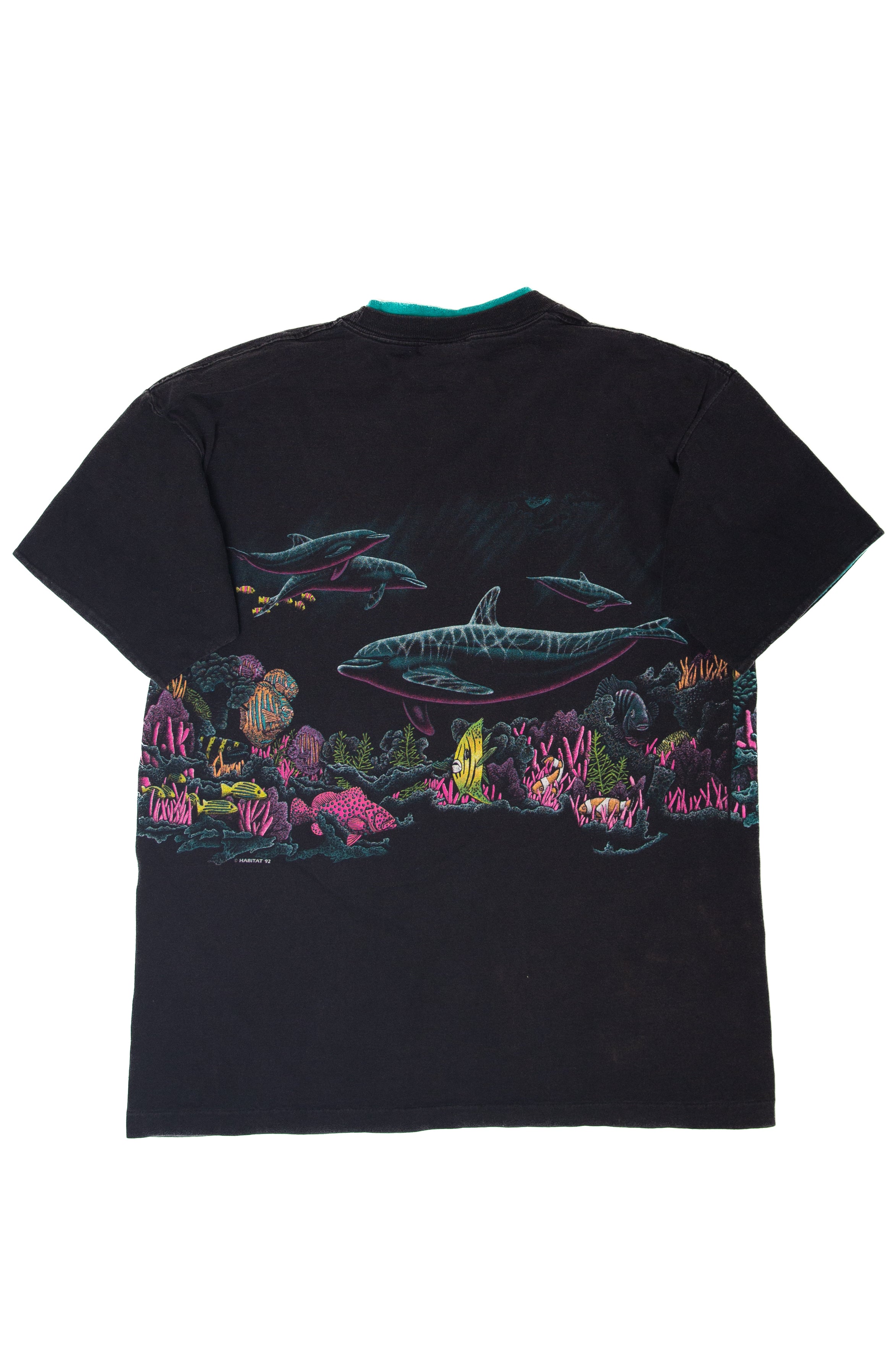 Vintage Dolphins Wrap Around T-Shirt (1990s)
