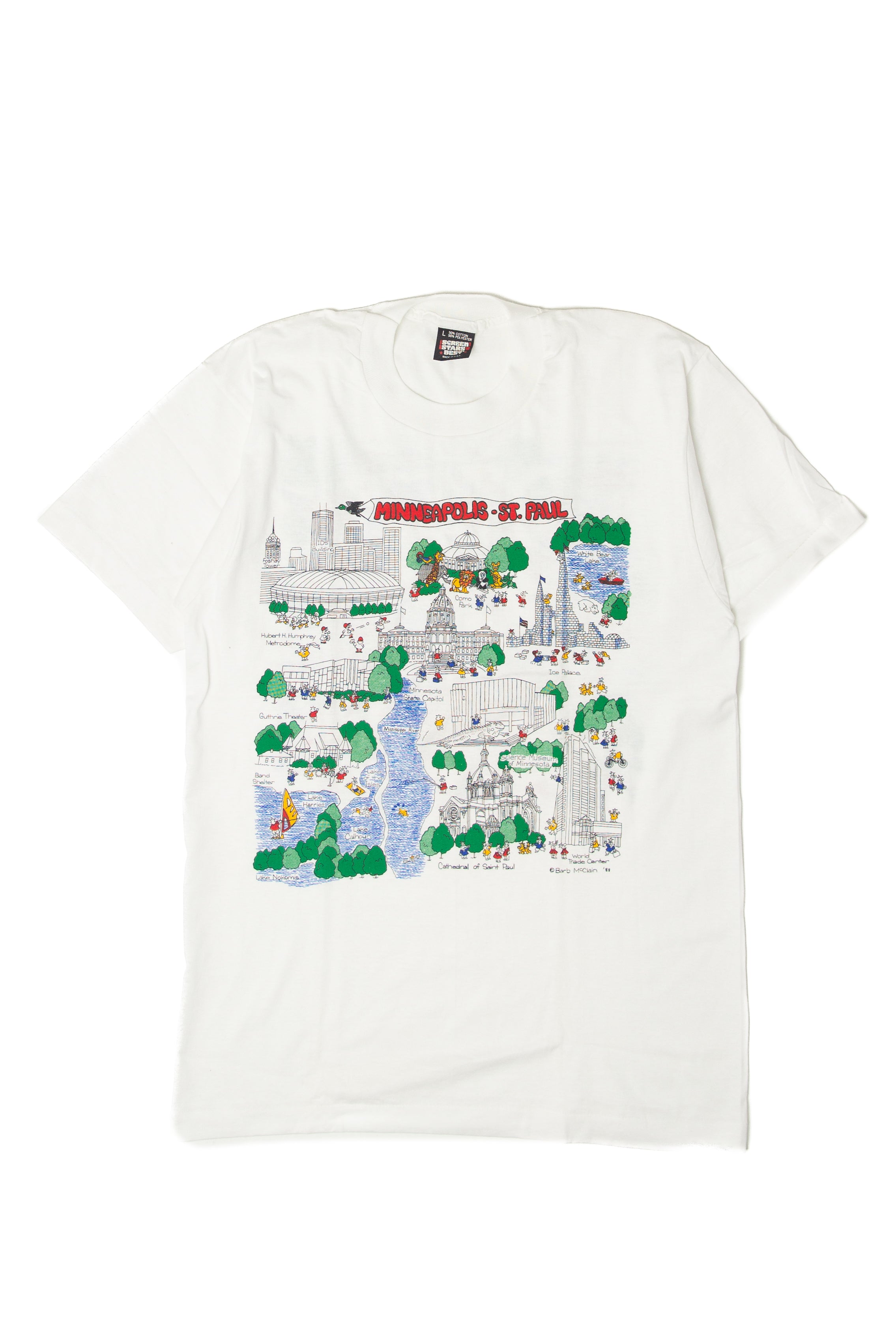 Vintage Minnesota Twin Cities Map T-Shirt (1980s)