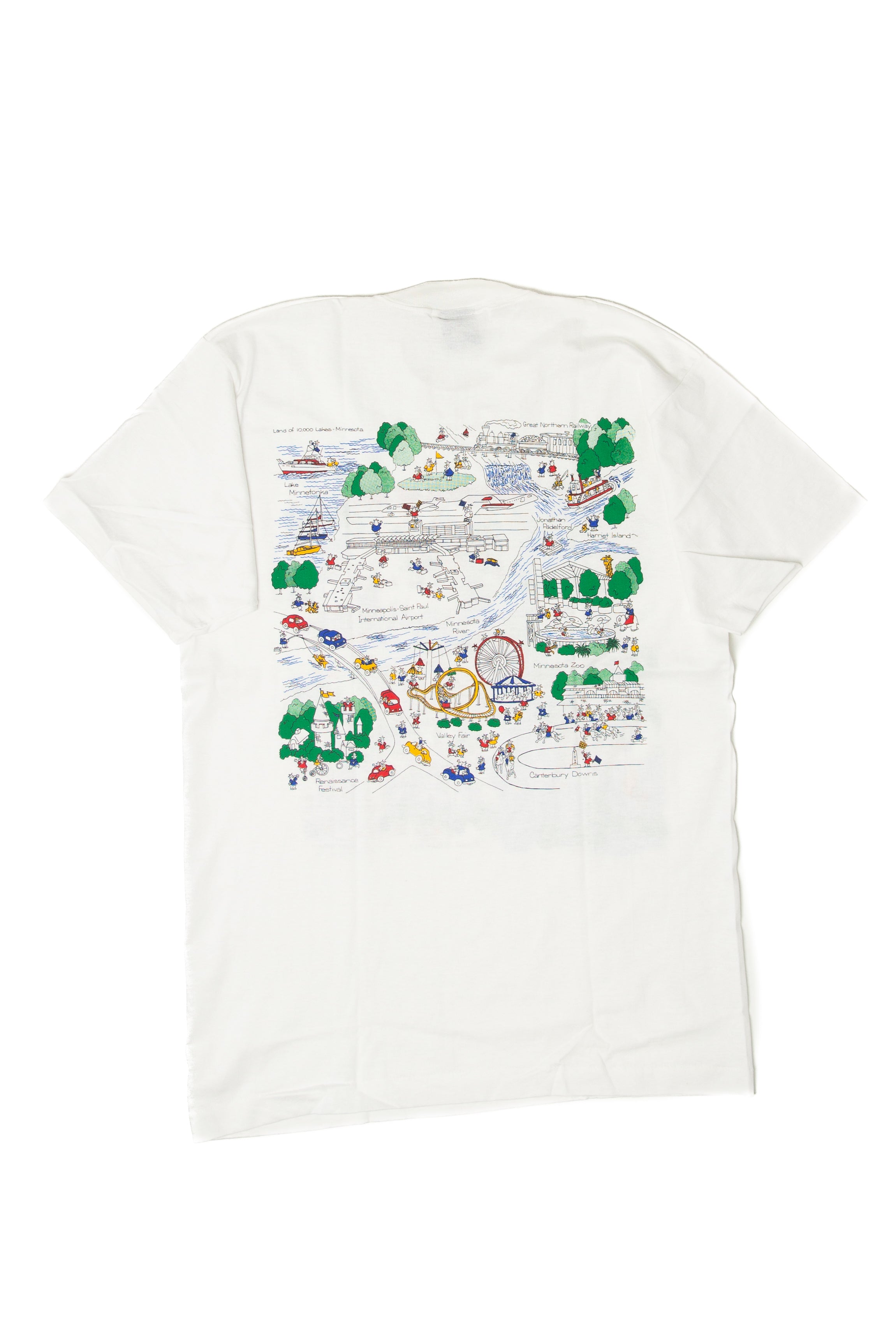 Vintage Minnesota Twin Cities Map T-Shirt (1980s)