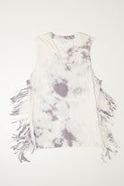 Affliction Rhinestone Tied Side Fringe Sleeveless T-Shirt