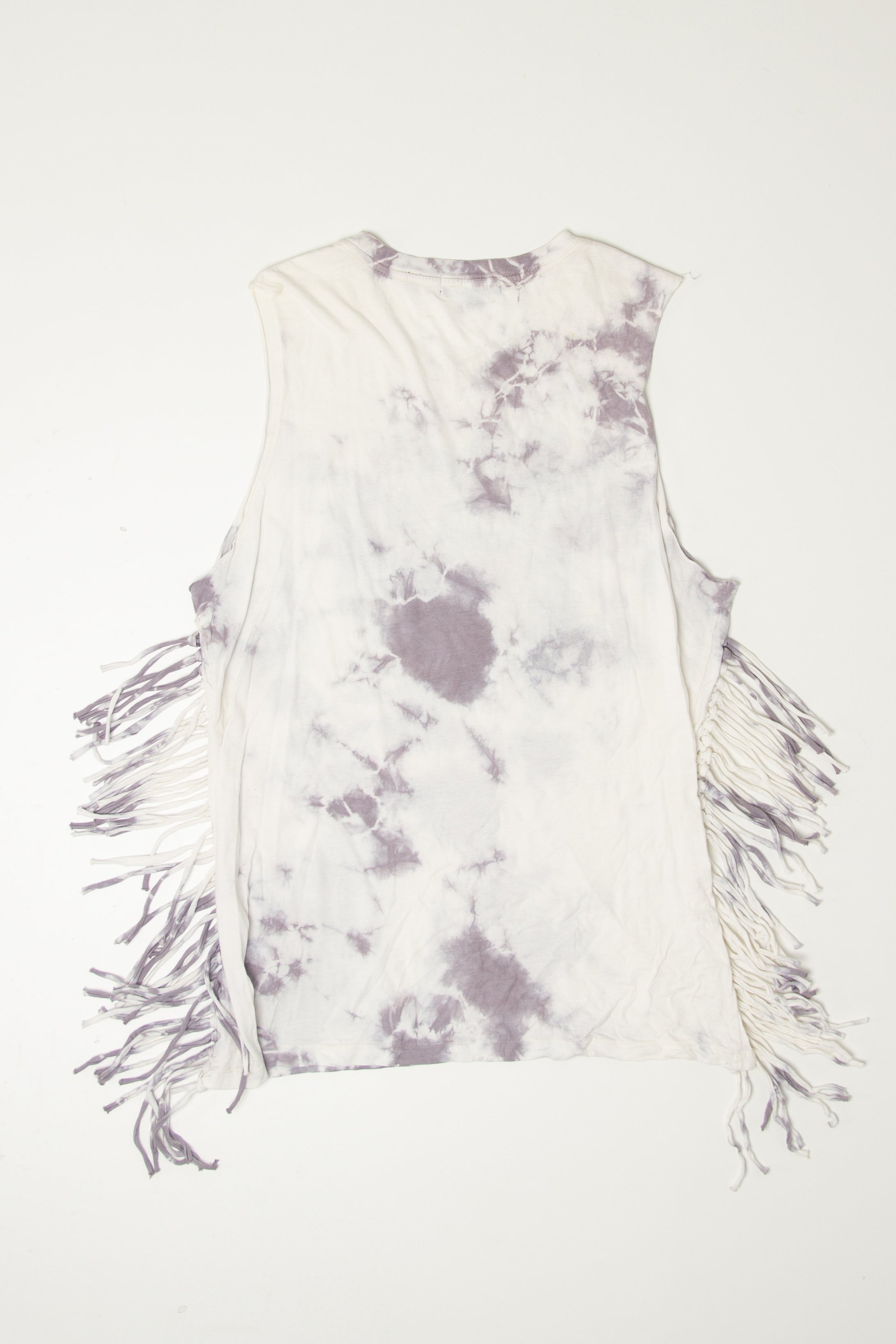 Affliction Rhinestone Tied Side Fringe Sleeveless T-Shirt