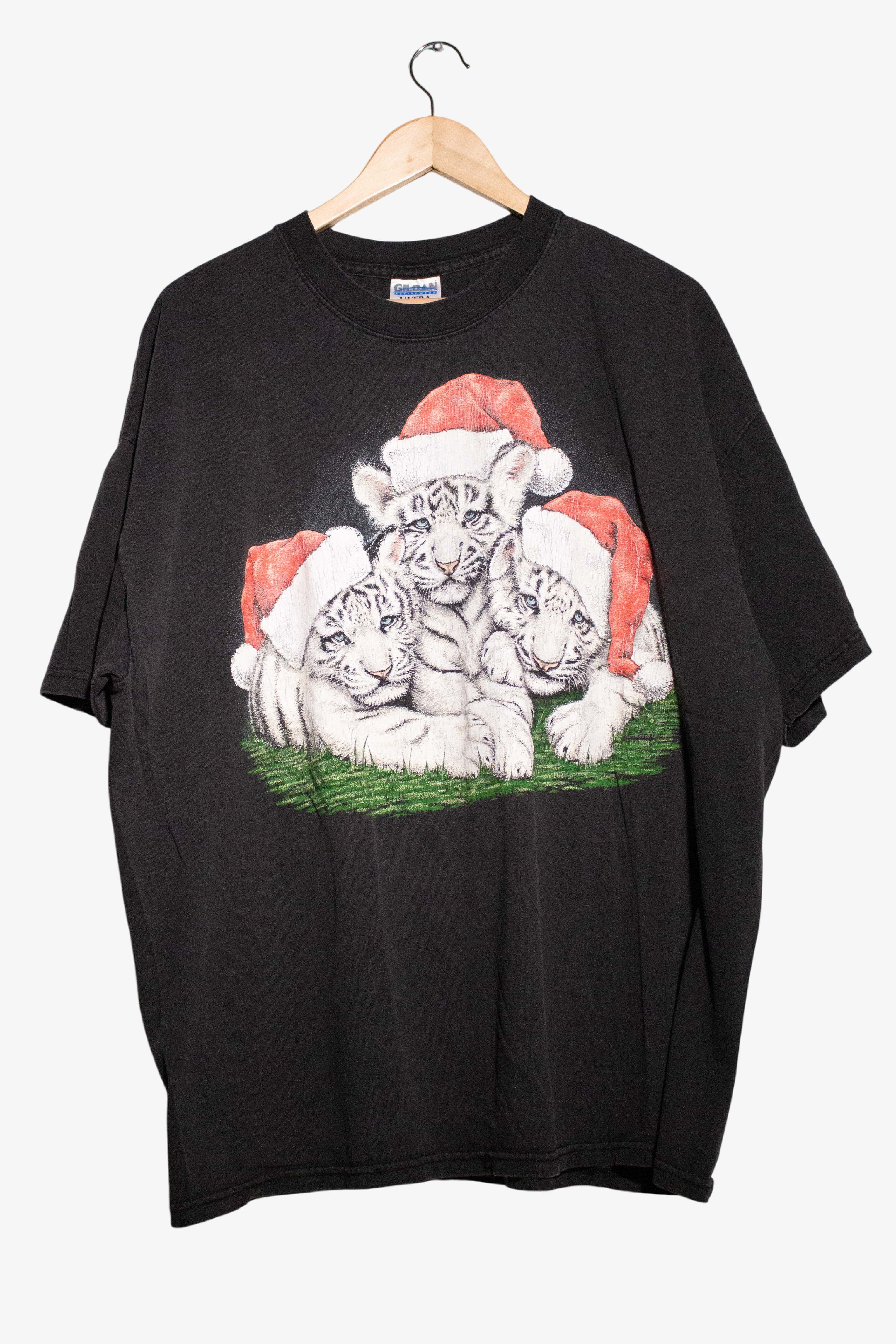 Vintage White Christmas Tigers T-Shirt (2000s)