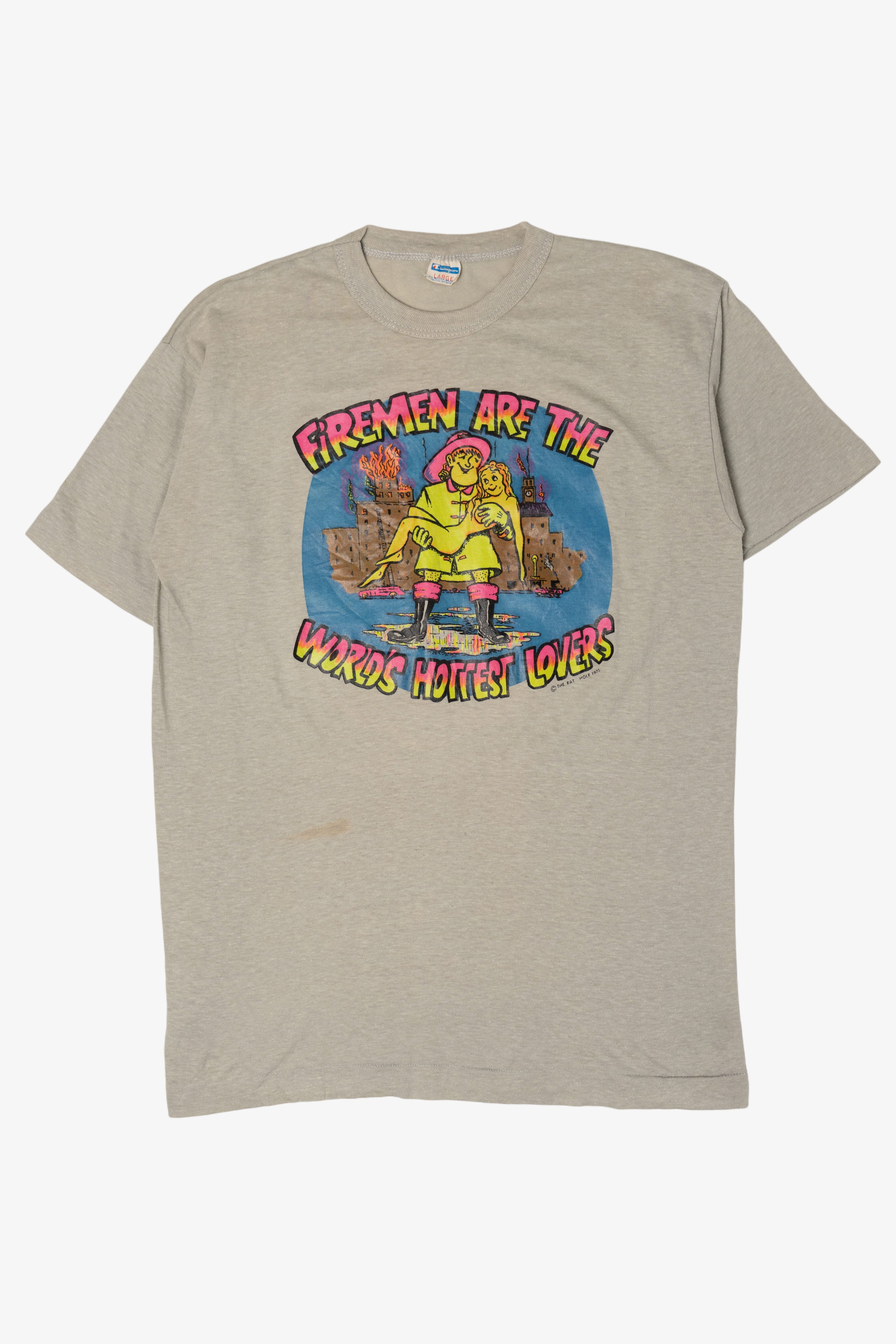 Vintage "Firemen Are The World's Hottest Lovers" T-Shirt (1970s)