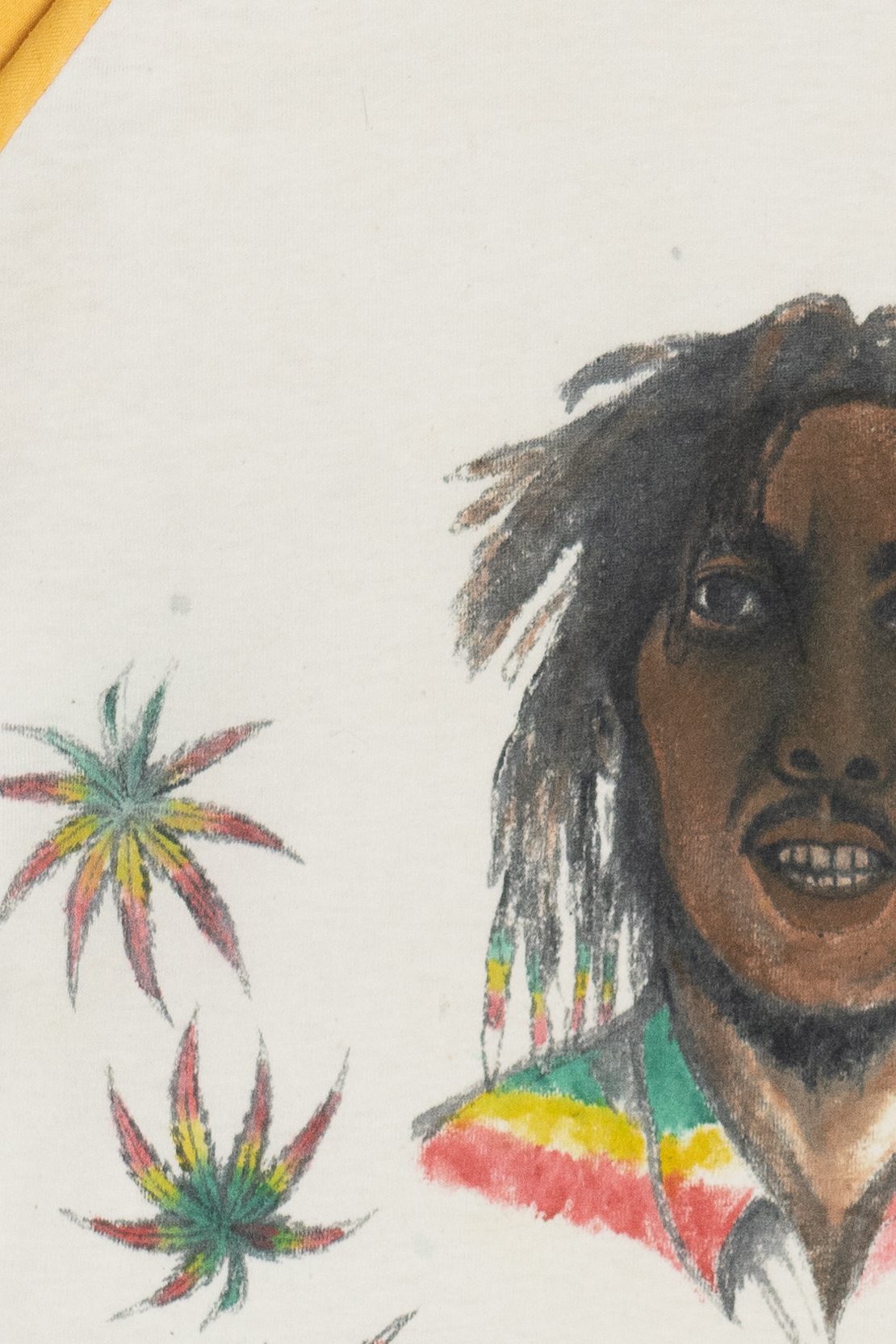 Vintage Bob Marley DIY Hand Drawn Raglan T-Shirt (2000s)