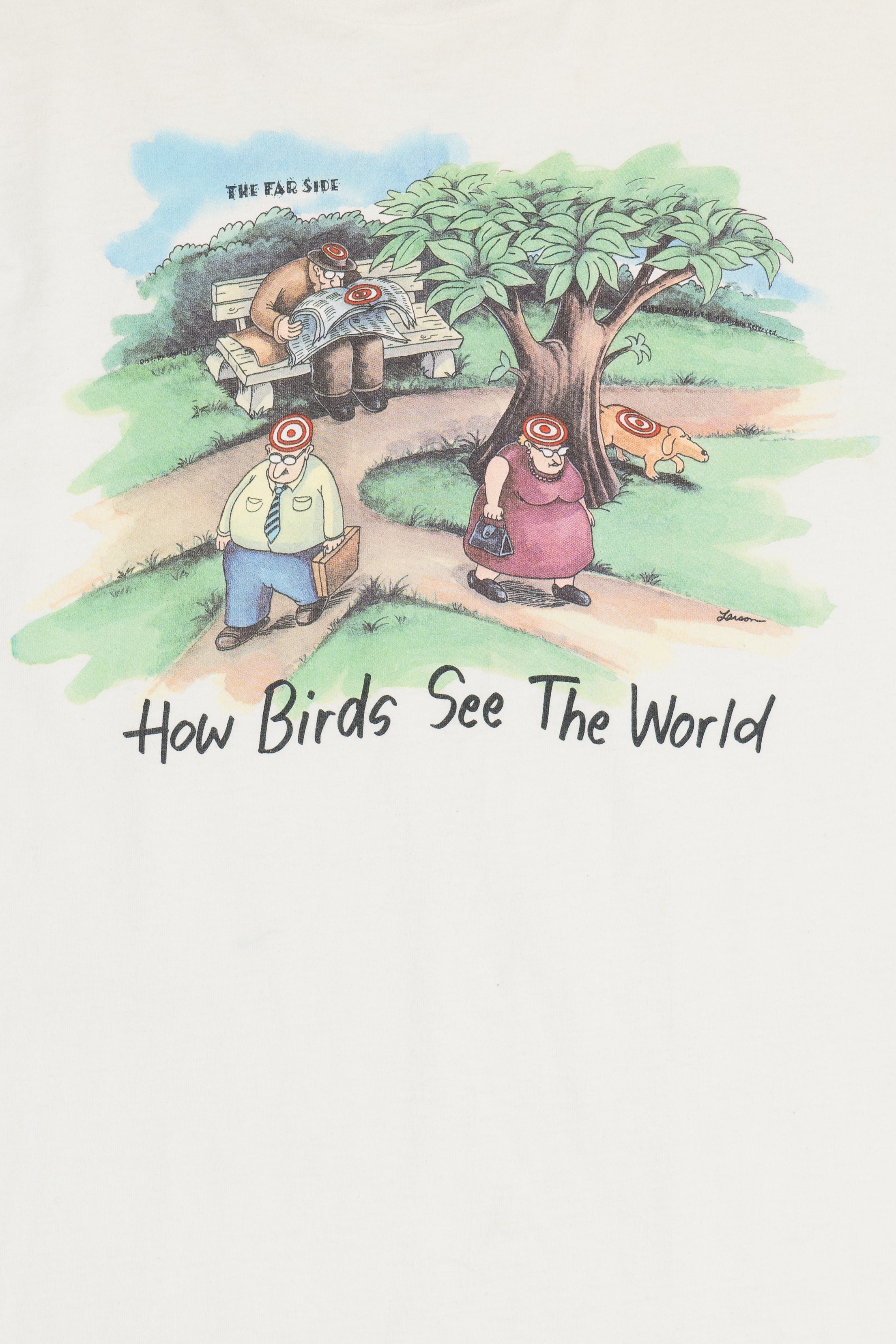 Vintage The Far Side Comic "How Birds See The World" T-Shirt (1990s)
