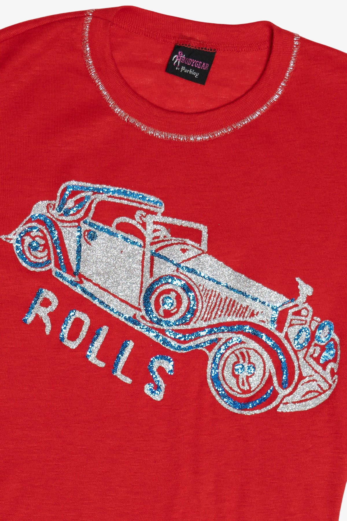 Vintage "Rolls" Rolls Royce Luxury Car Glitter Contrast Stitch T-Shirt (1970s)