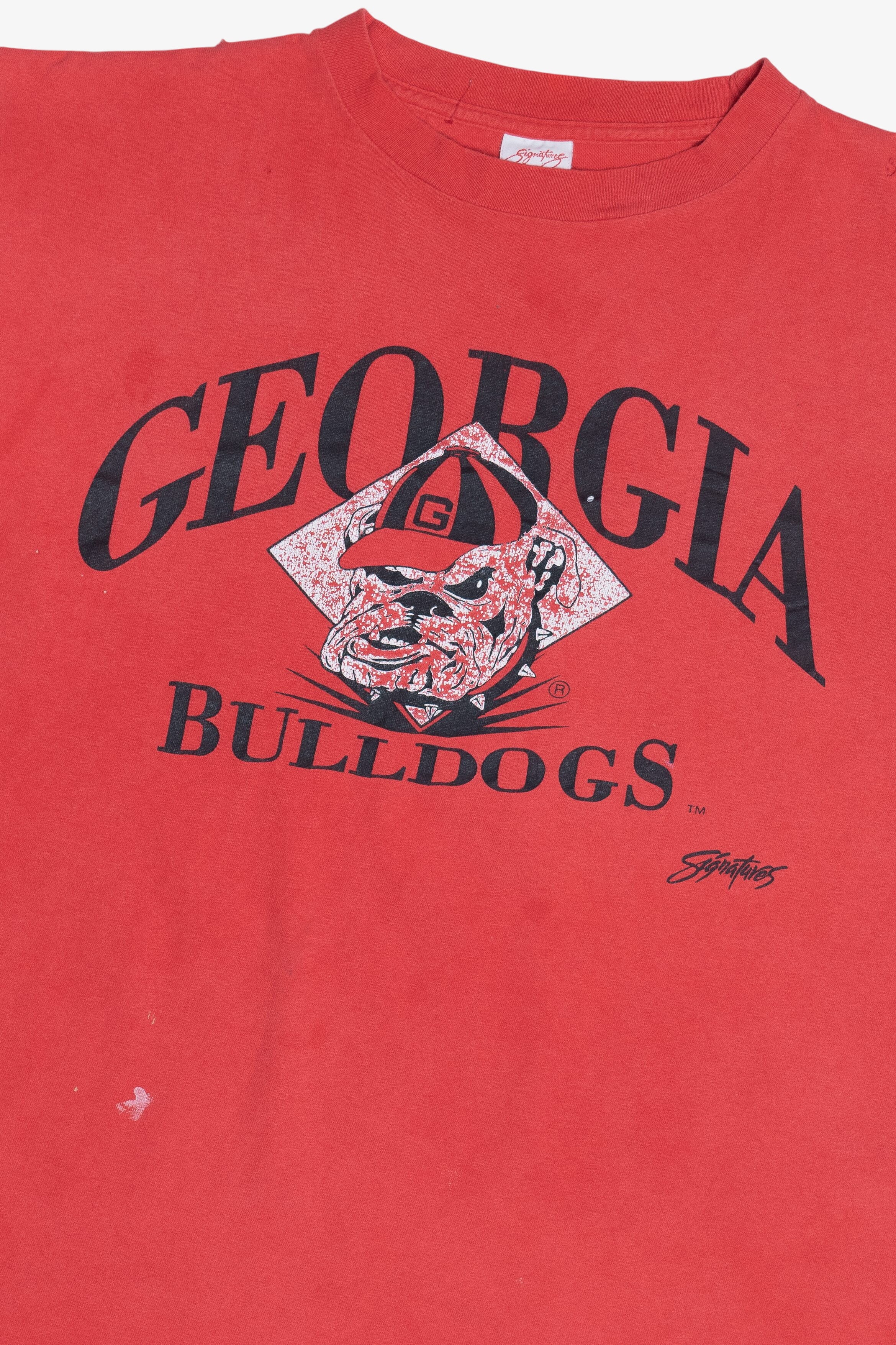 Vintage Distressed "Georgia Bulldogs" Mascot Single Stitch T-Shirt (1990s)