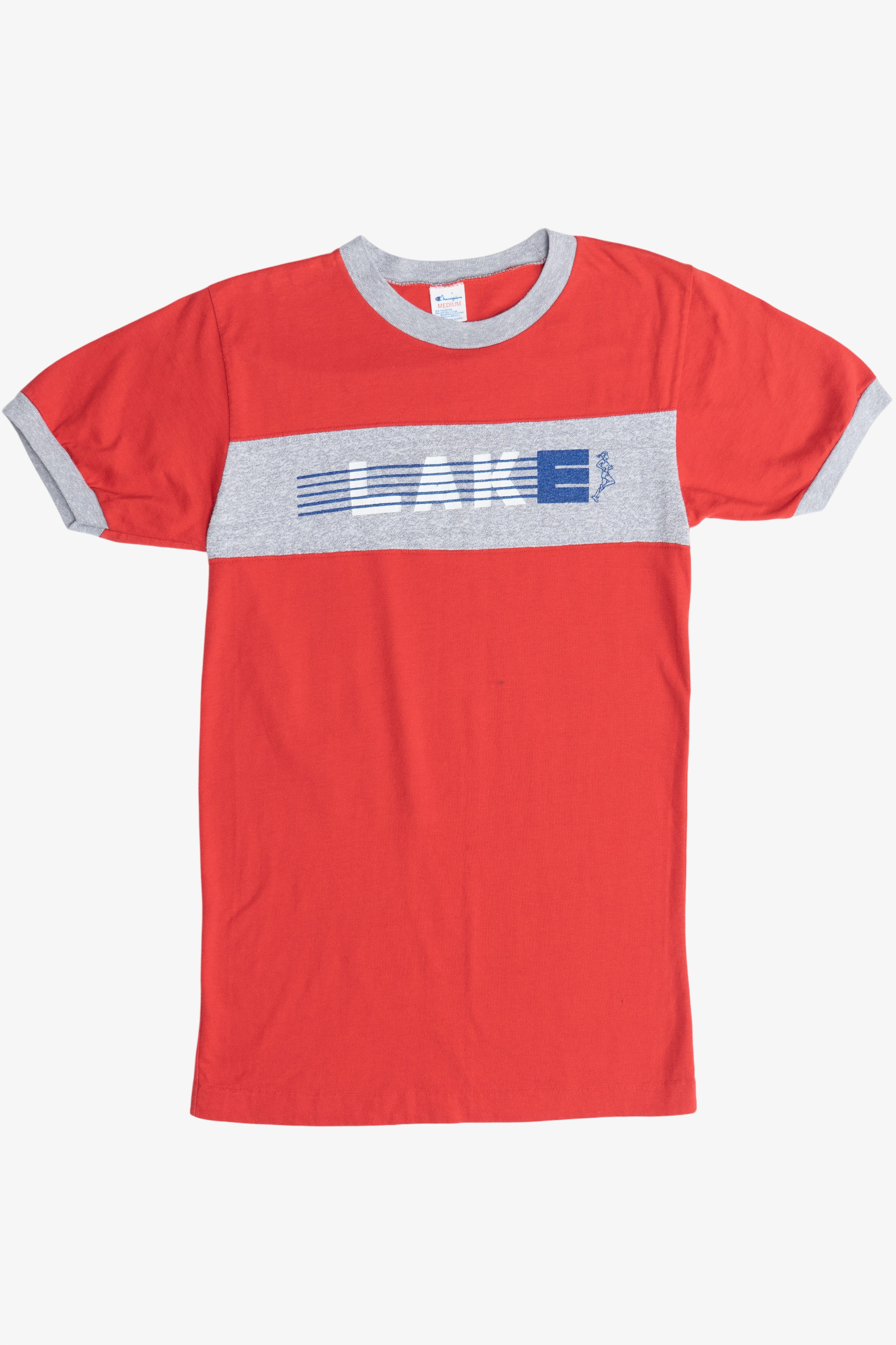 Vintage "Lake" Running Champion Ringer T-Shirt (1980s)