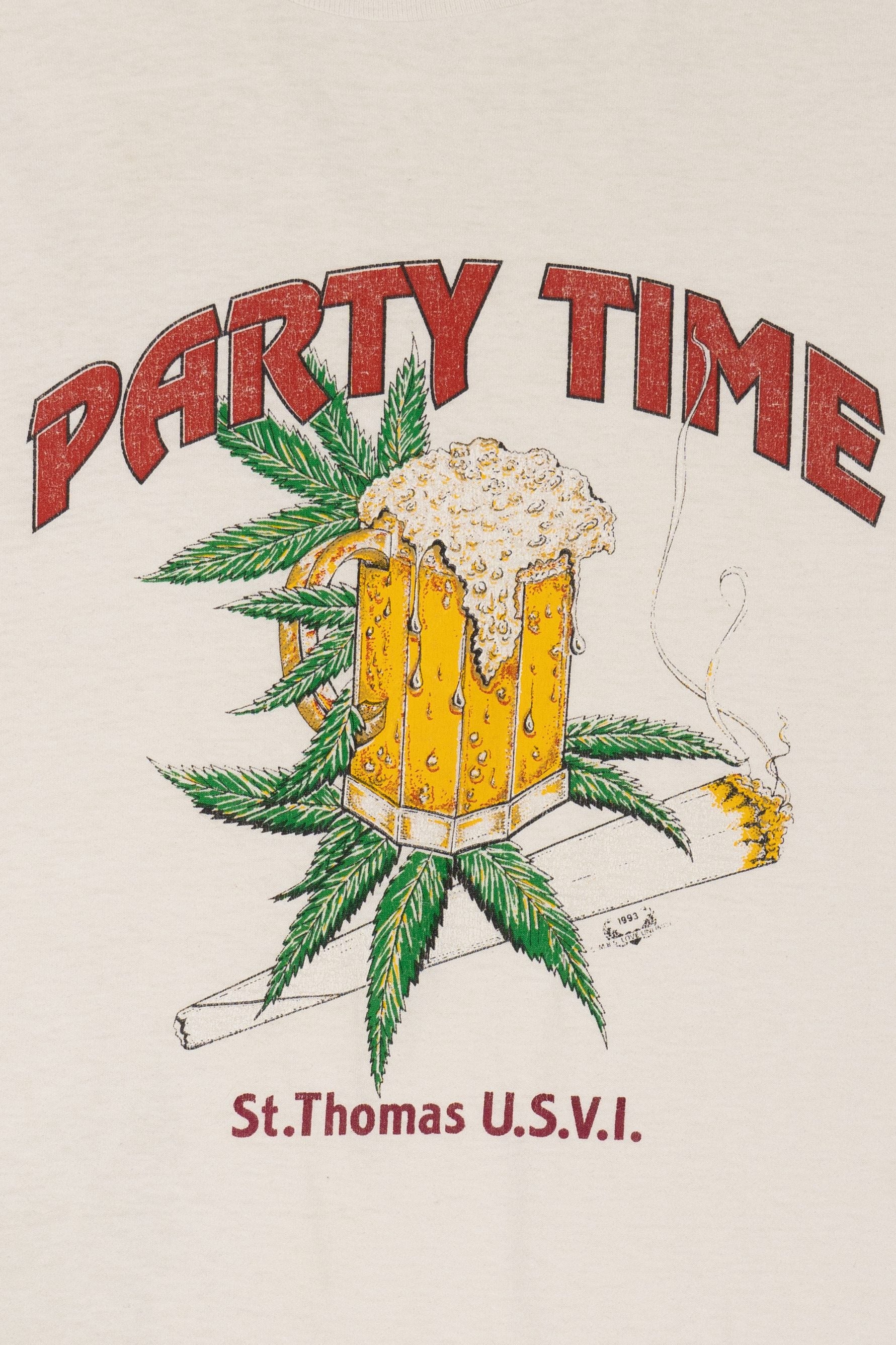 Vintage "Party Time" St. Thomas U.SV.I. Single Stitch T-Shirt (1990s)
