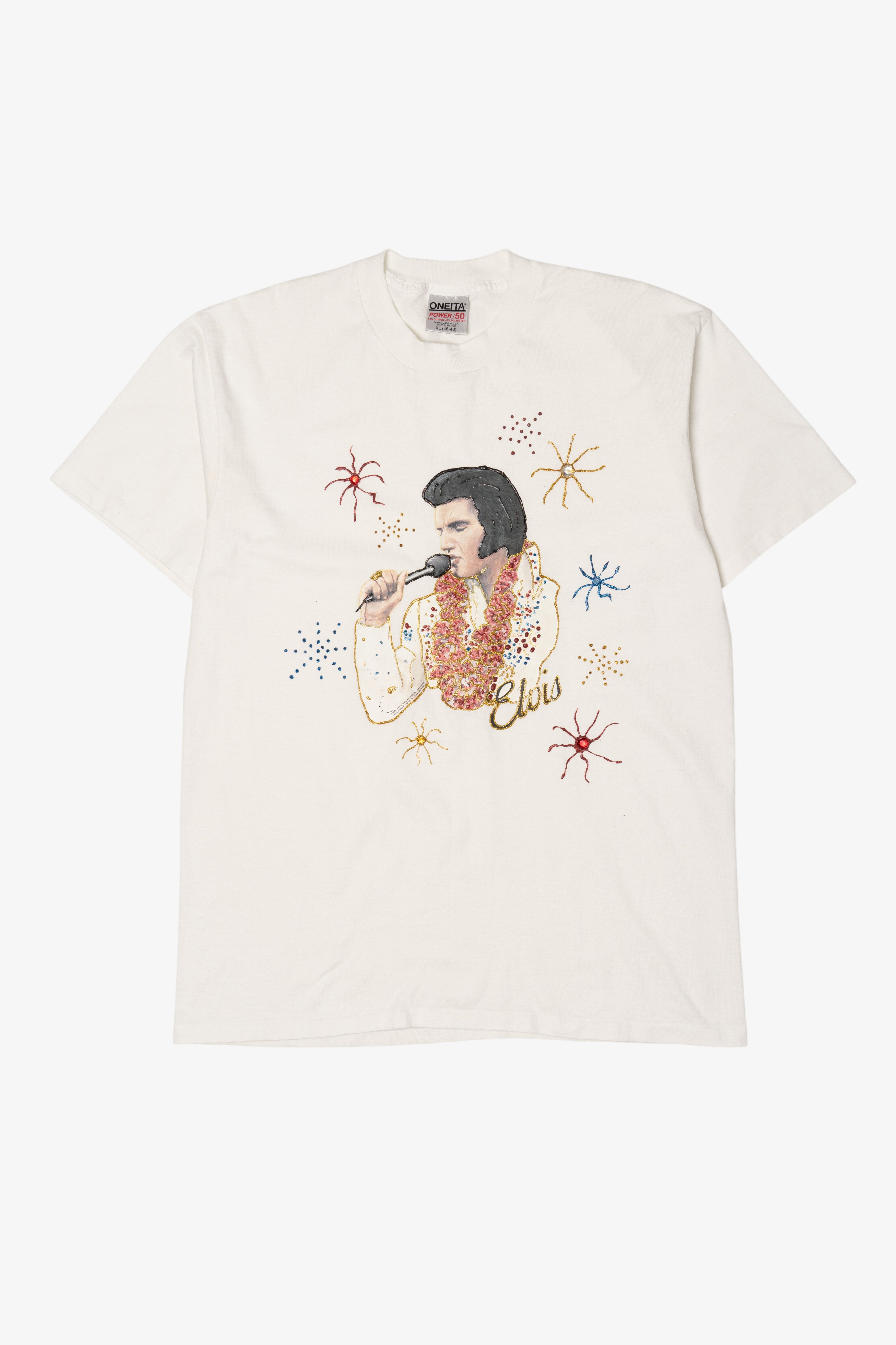 Vintage Hand Painted Elvis Single Stitch T-Shirt (1990s)